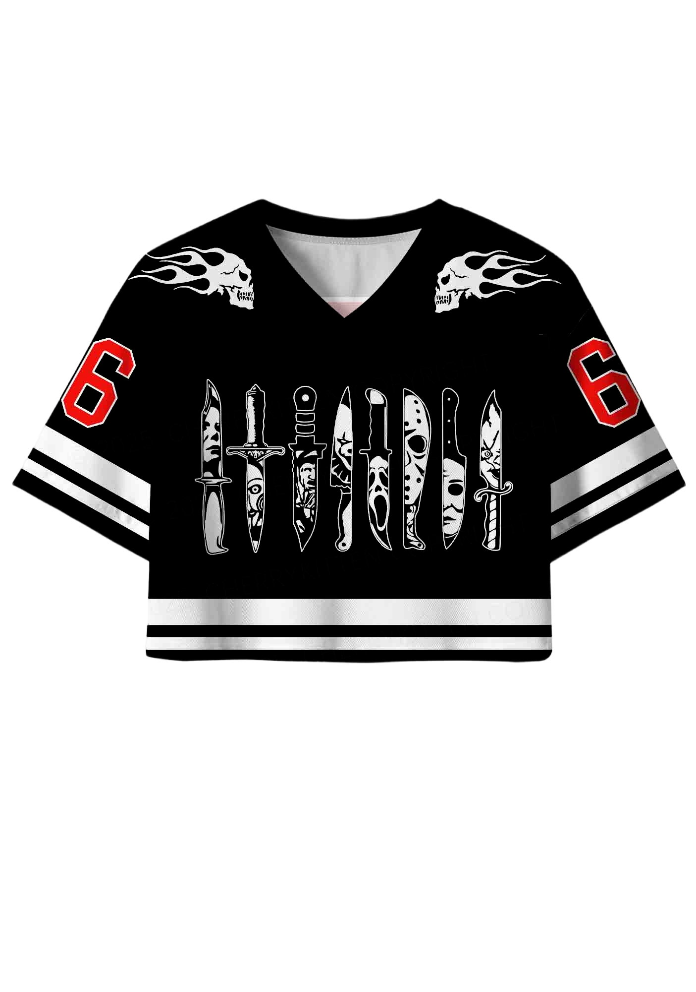 Scary Y2K Crop Sport Jersey Shirts