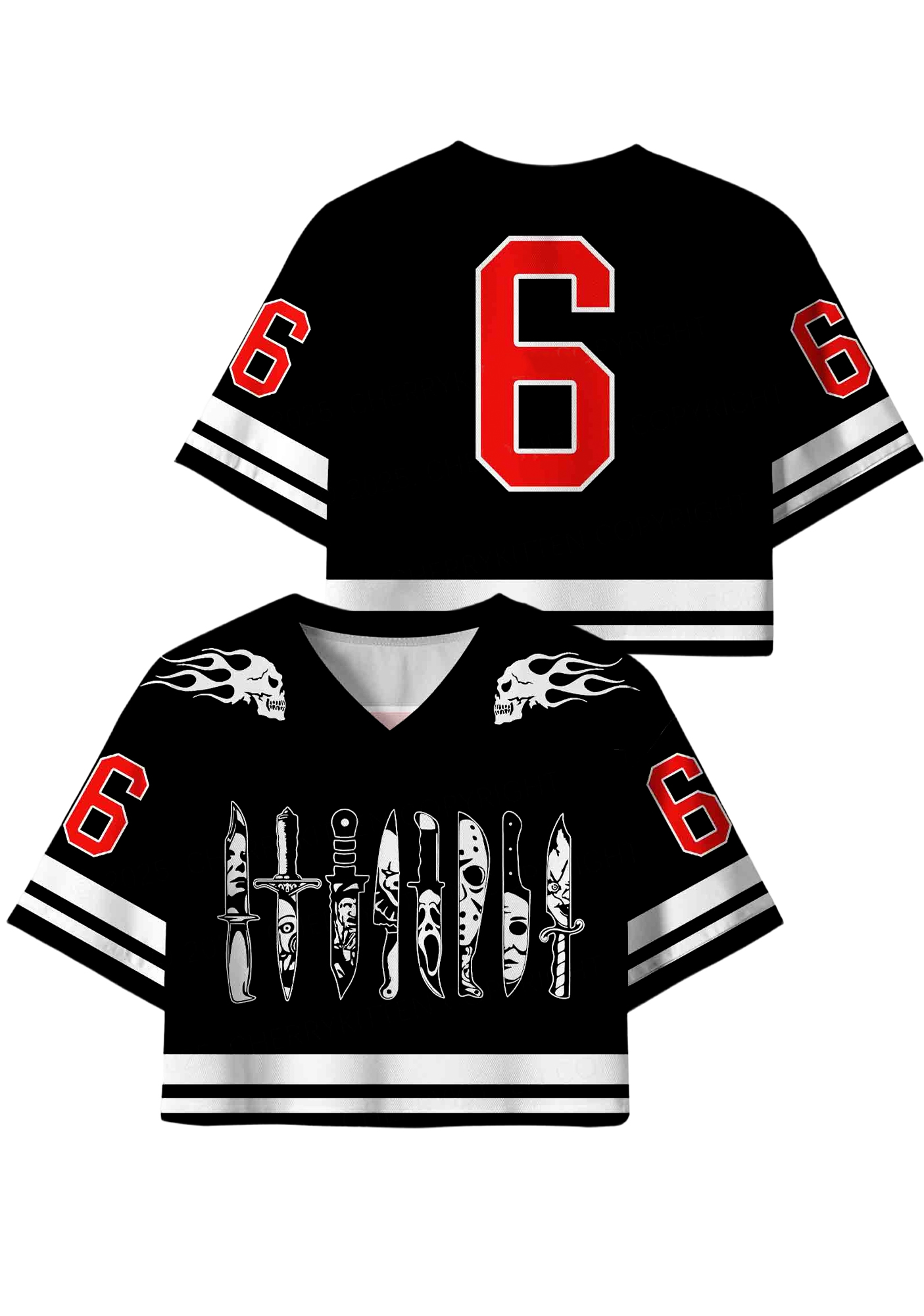 Scary Y2K Crop Sport Jersey Shirts