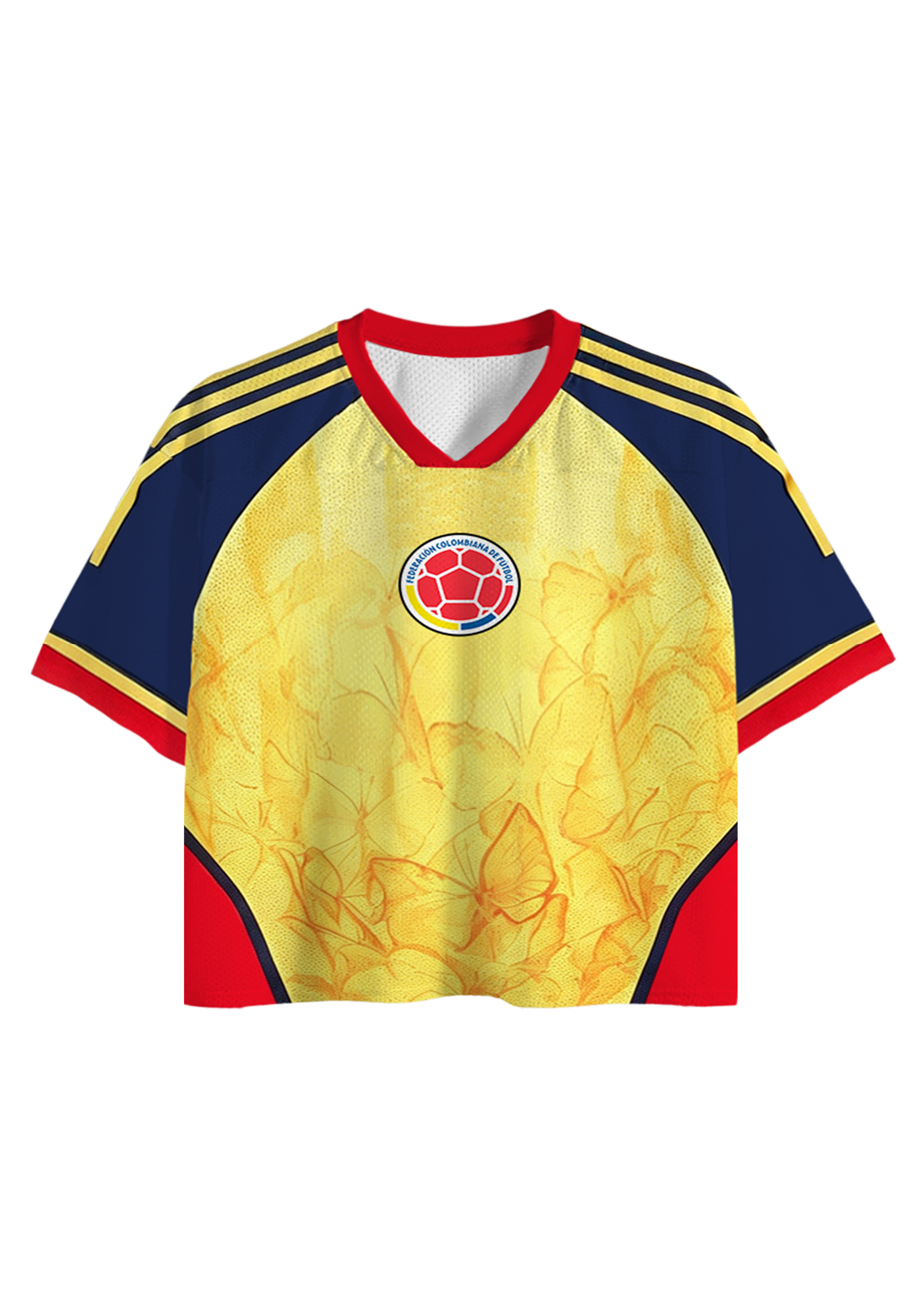 Colombia Butterfly Retro Cropped Mesh Jersey Shirt