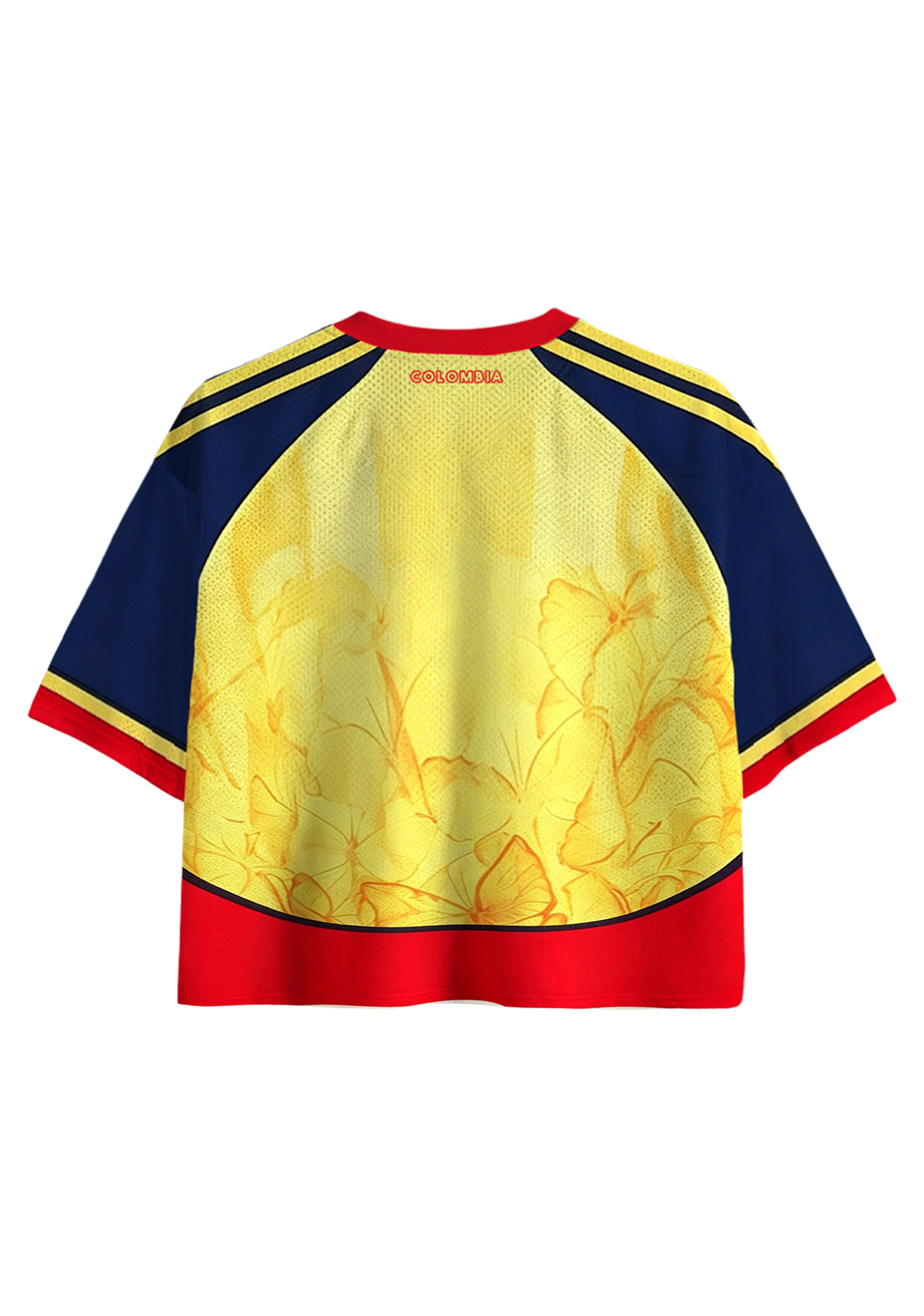 Colombia Butterfly Retro Cropped Mesh Jersey Shirt