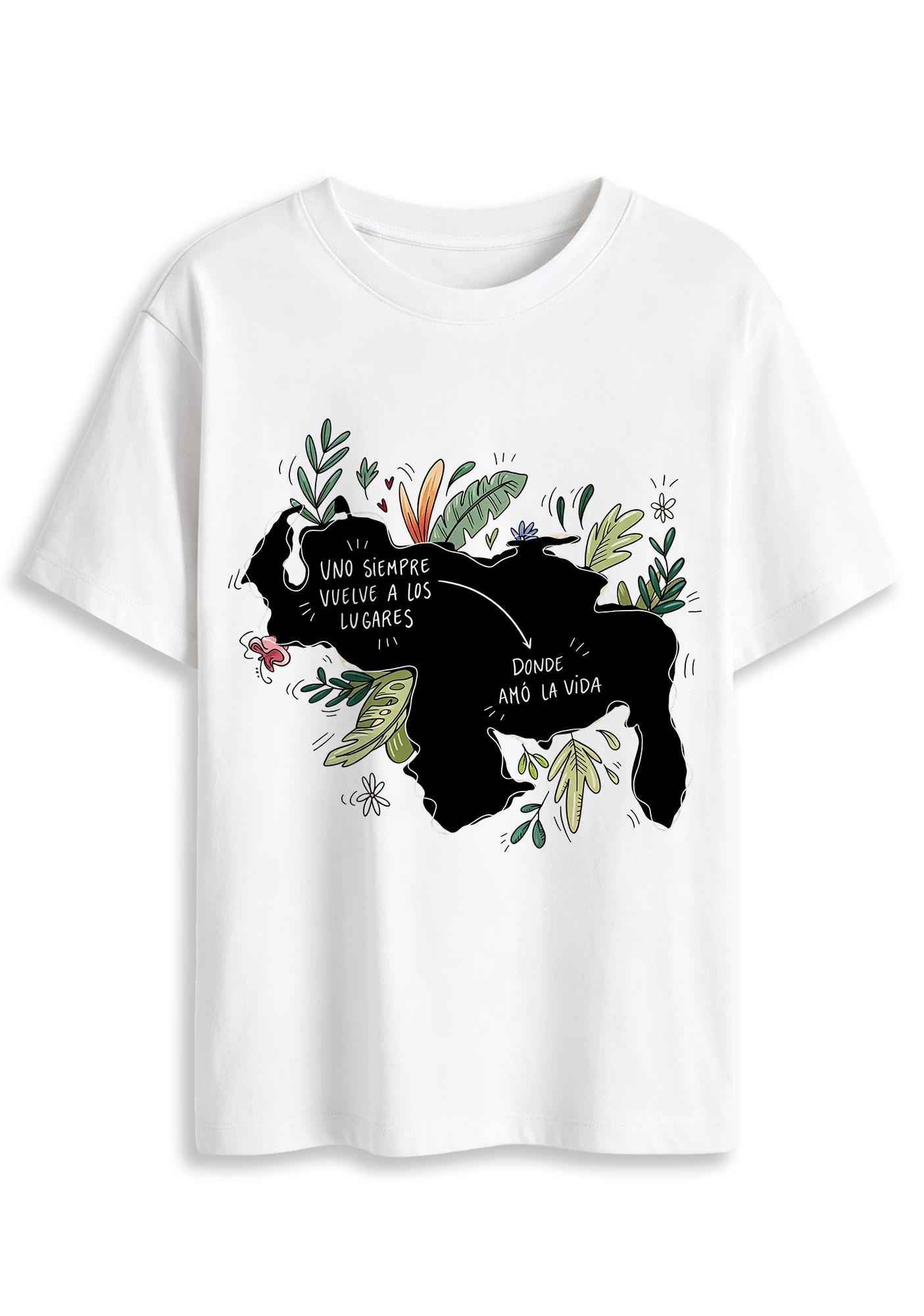 Venezuela Map Floral Graphic Graphic T-Shirt