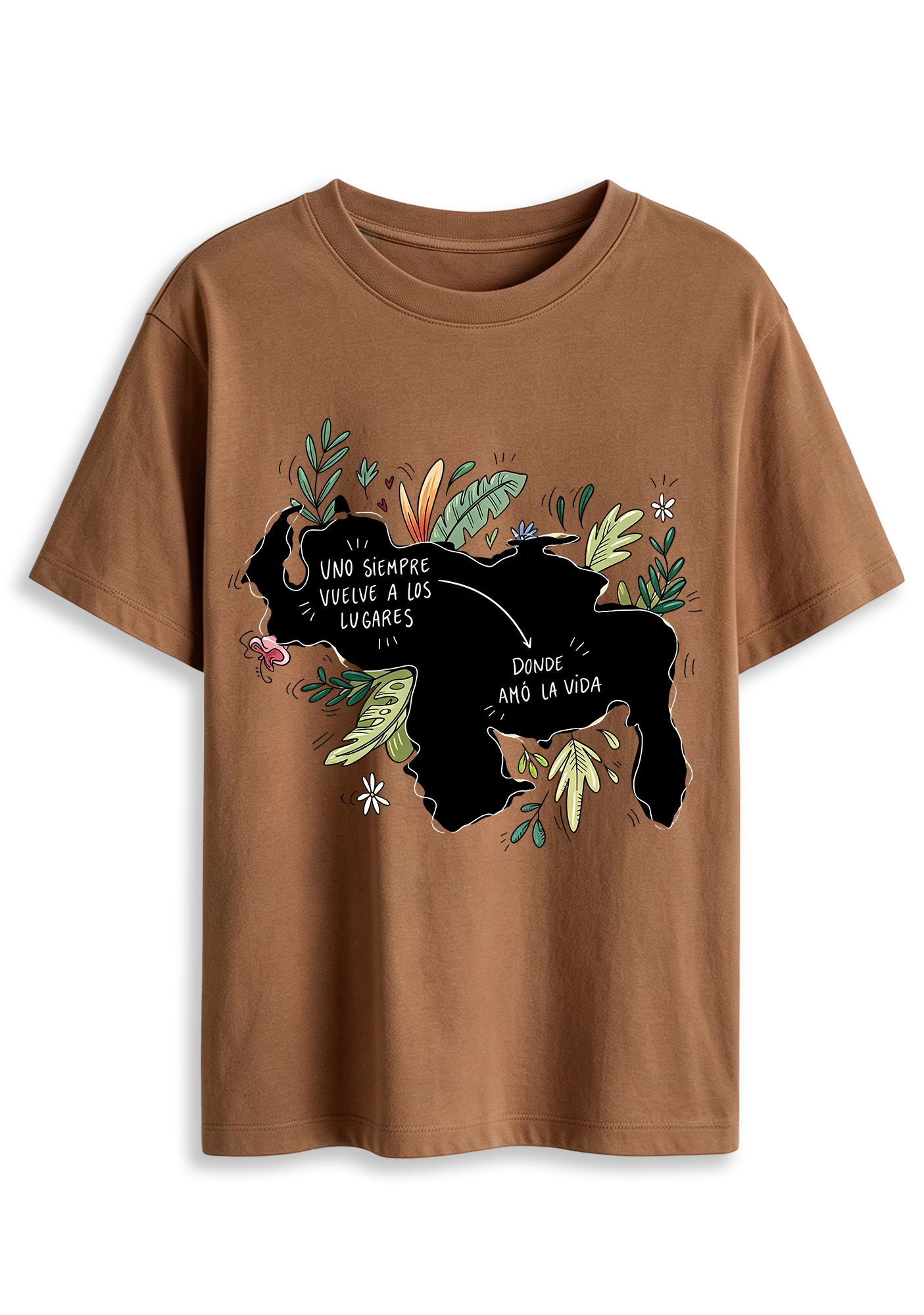Venezuela Map Floral Graphic Graphic T-Shirt