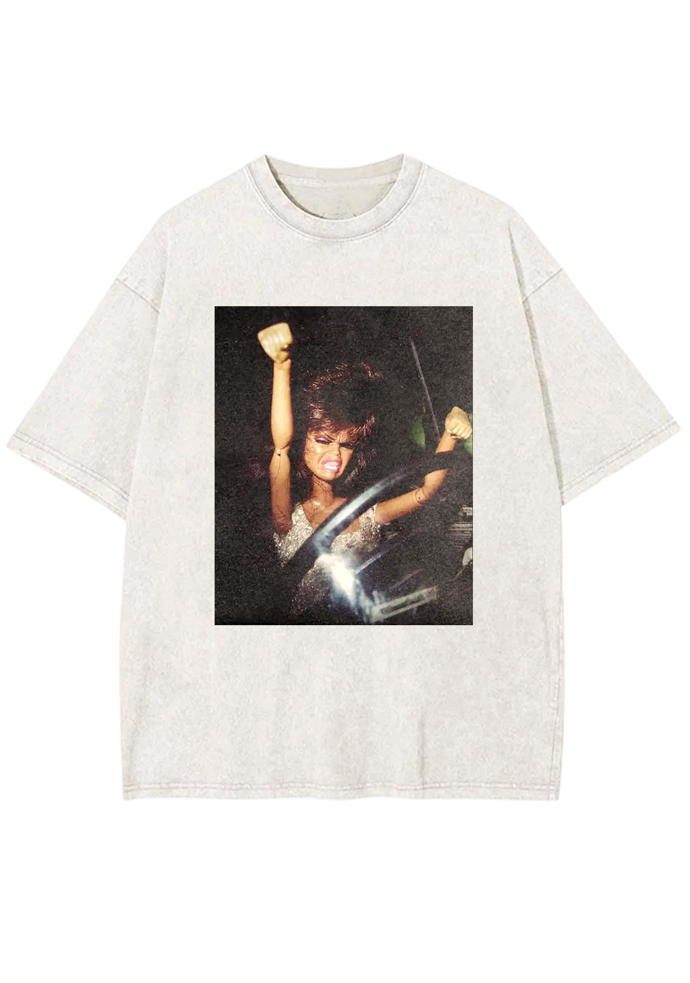 Road Rage Barbie Driver Meme Y2K Washed Tee