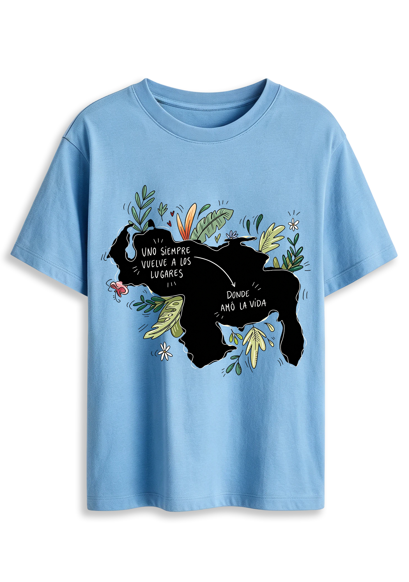 Venezuela Map Floral Graphic Graphic T-Shirt