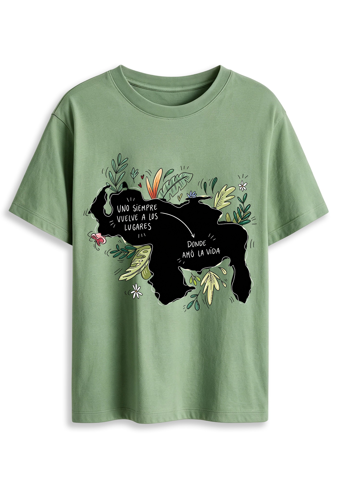 Venezuela Map Floral Graphic Graphic T-Shirt