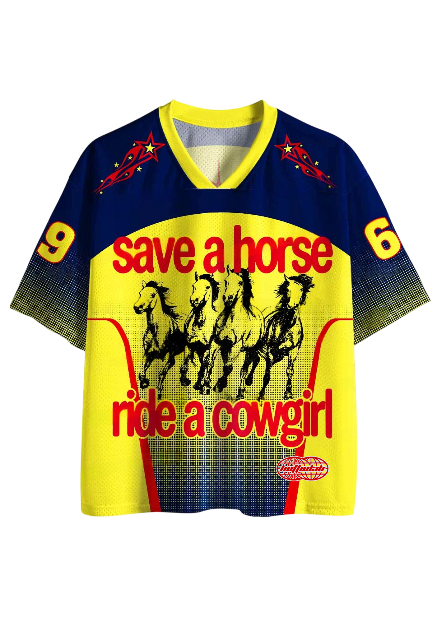Save A Horse Ride A Cowgirl Y2K Jersey Shirt