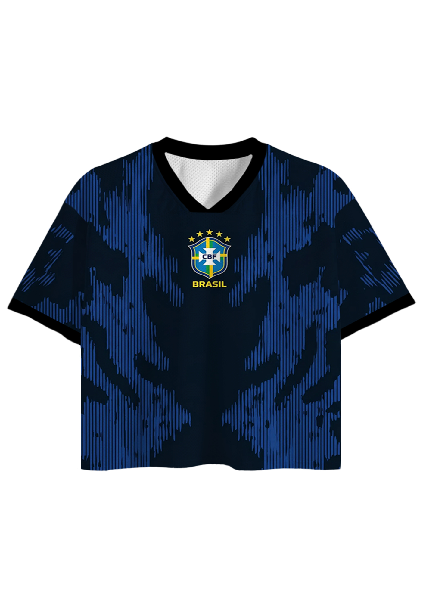  Brasil Midnight Navy Football Cropped Jersey Shirt