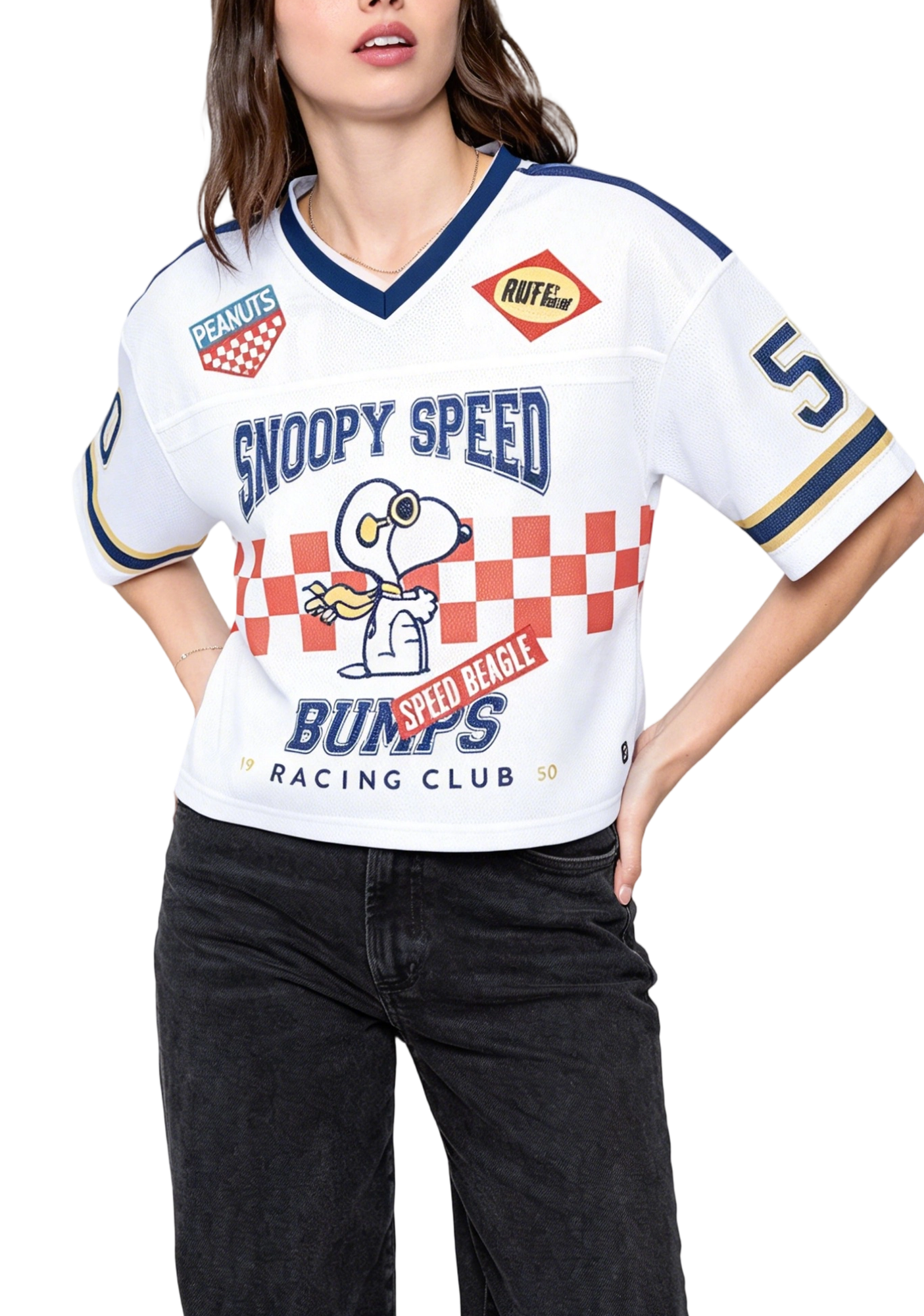 Peanuts Mens Baggy Crop Mesh Racing Jersey