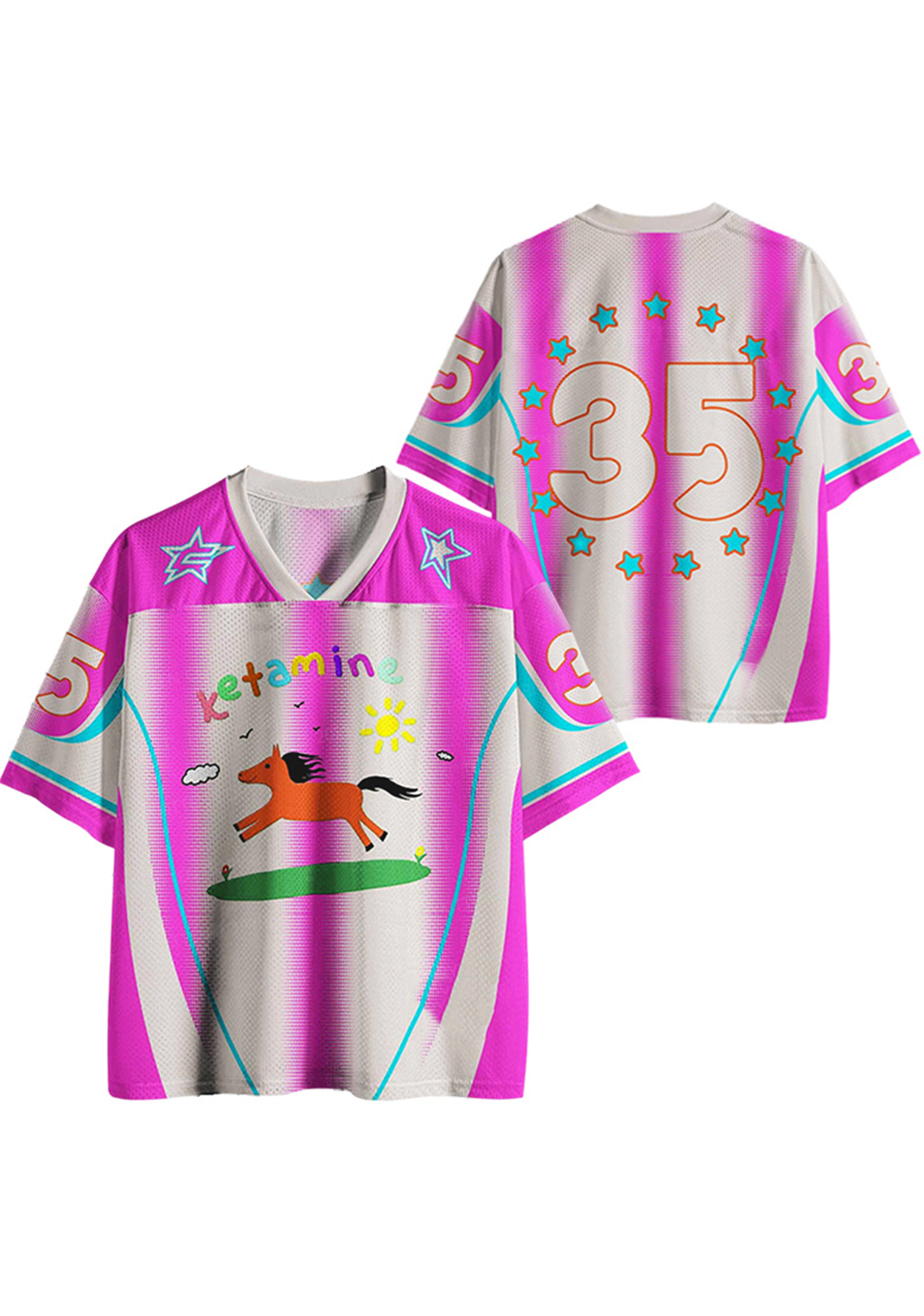 Ketamine Y2K Crop Sport Jersey Shirts