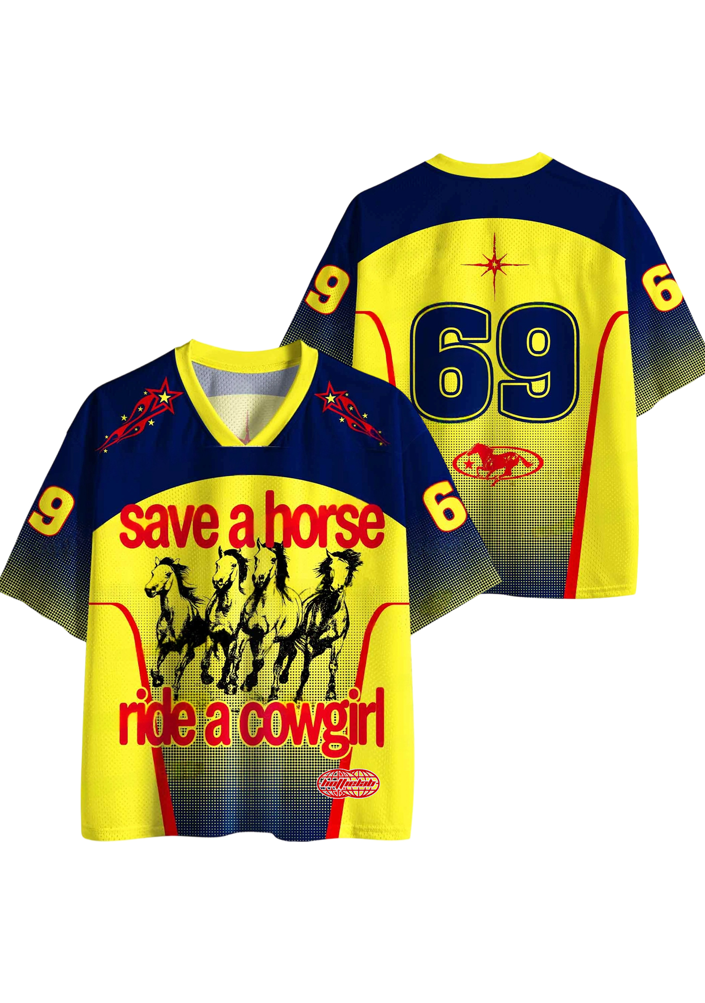 Save A Horse Ride A Cowgirl Y2K Jersey Shirt