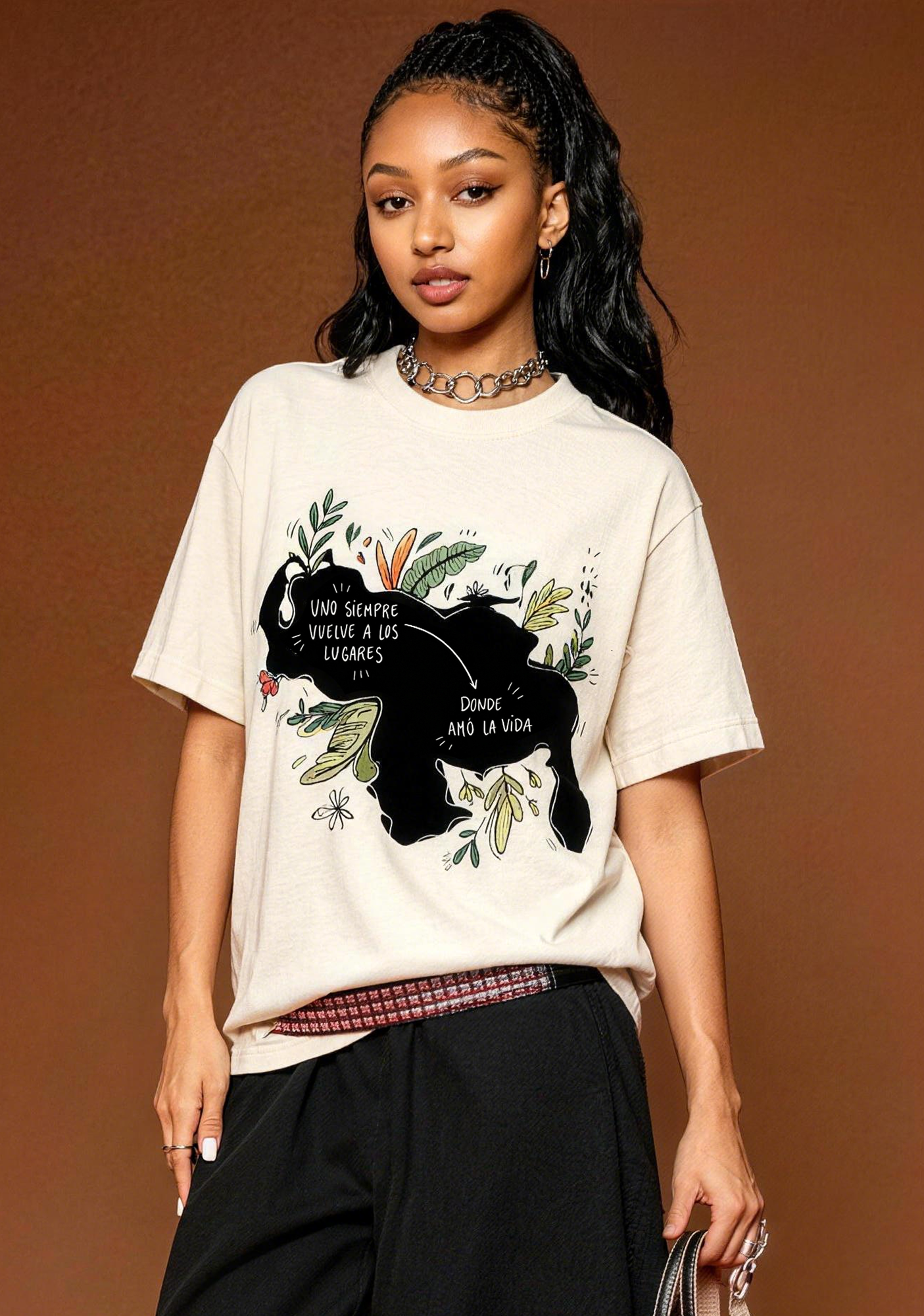 Venezuela Map Floral Graphic Graphic T-Shirt