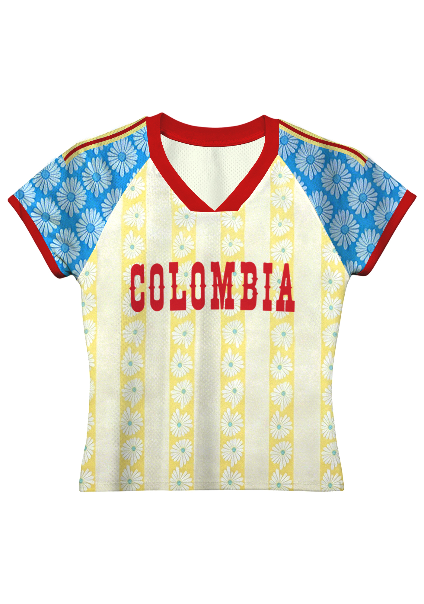 Colombia-Inspired Daisy Baby Mesh Jersey Top
