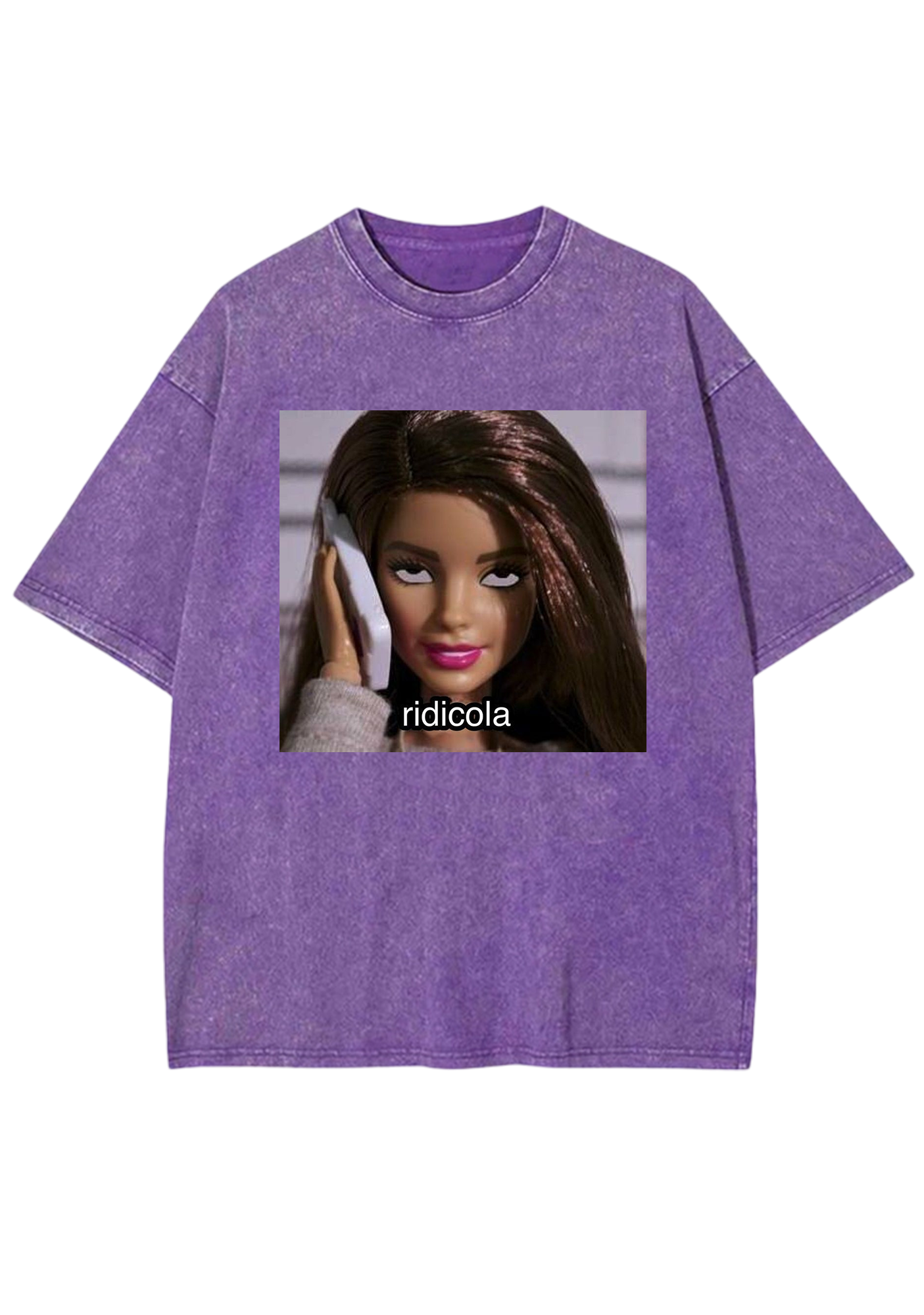 Ridicola Eye-Rolling Phone Barbie Y2K Washed Tee