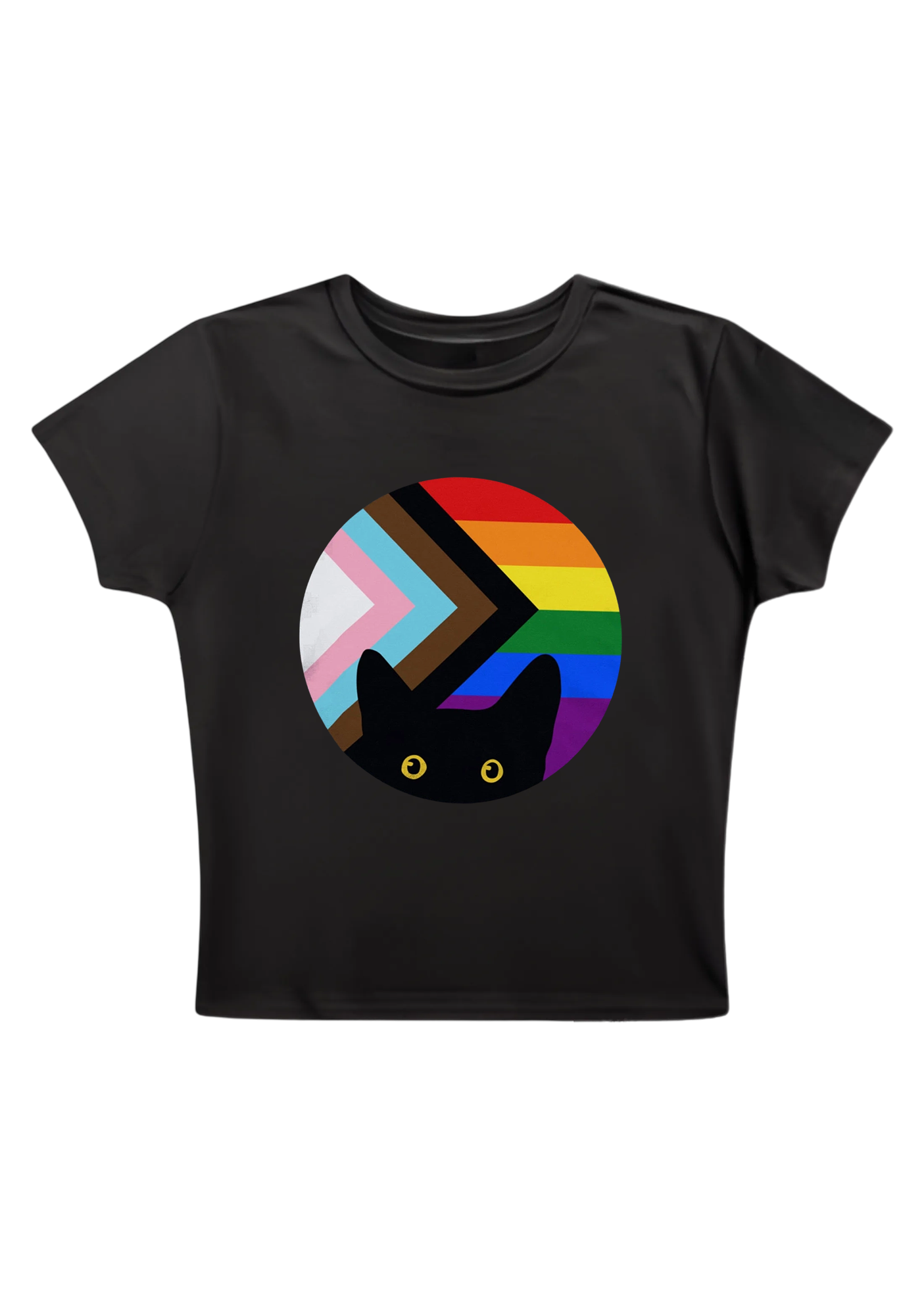 Proud Black Cat Y2K Baby Tee