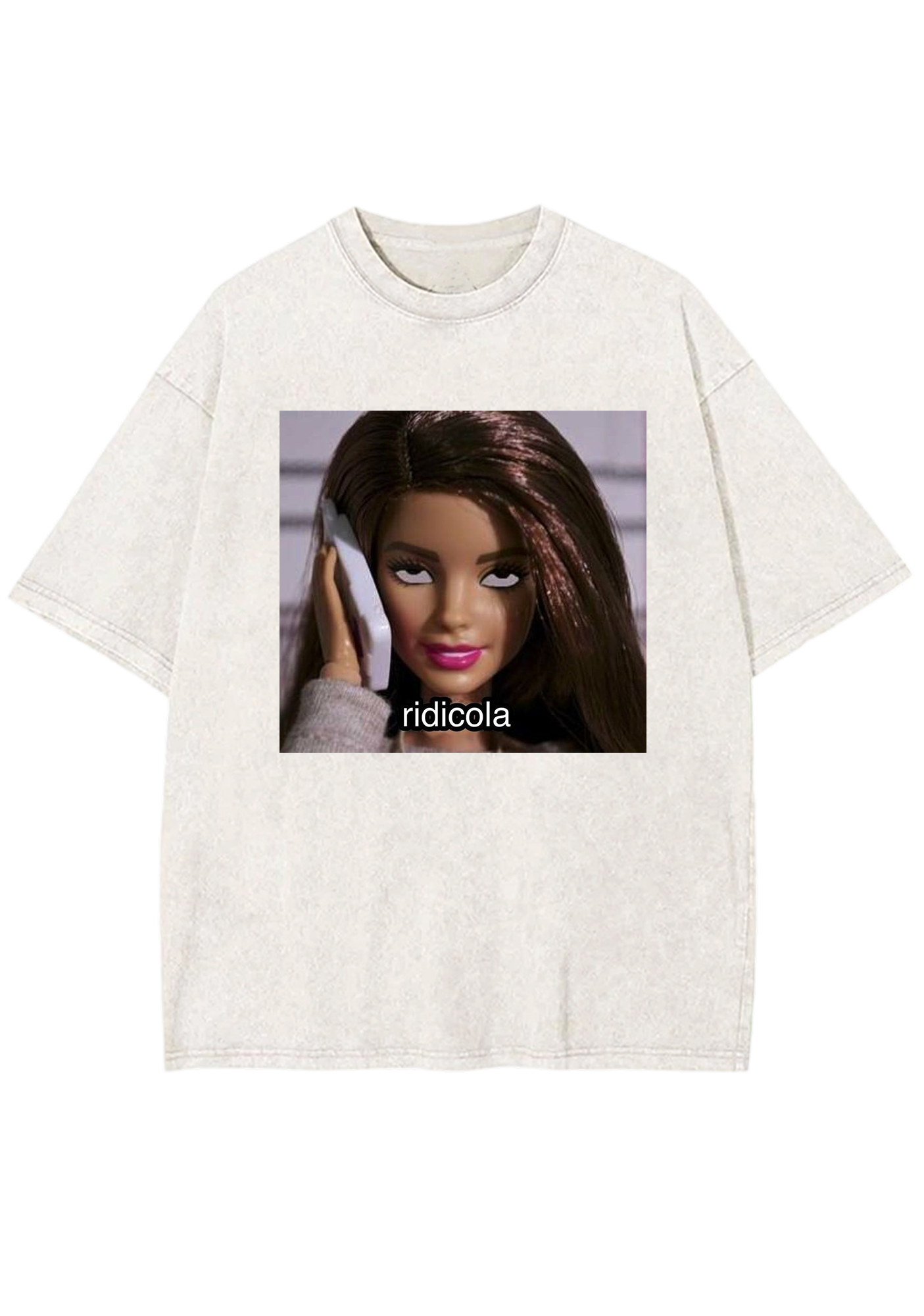 Ridicola Eye-Rolling Phone Barbie Y2K Washed Tee