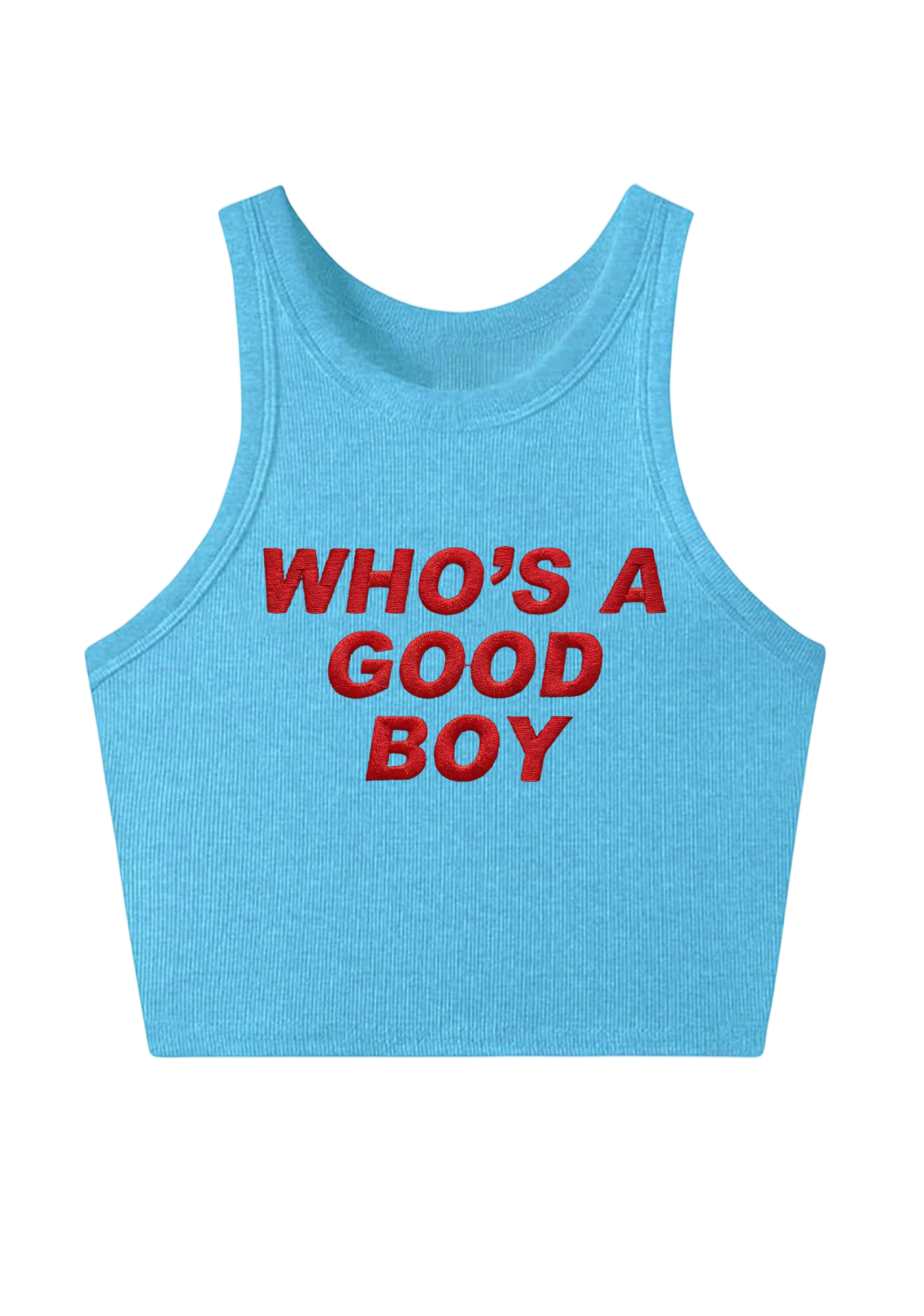 Who's A Good Boy Embroidery Y2K Crop Tank Top