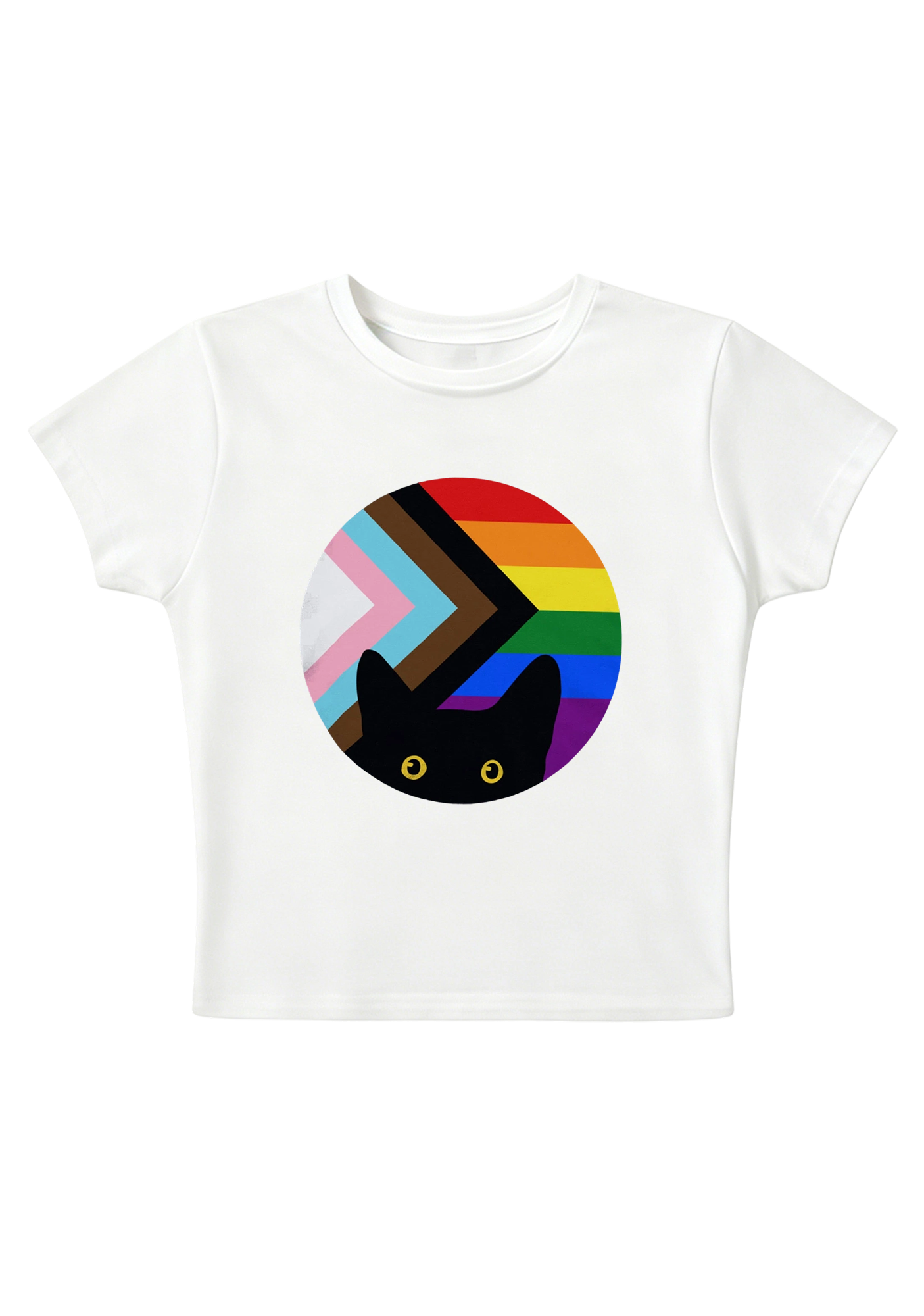 Proud Black Cat Y2K Baby Tee