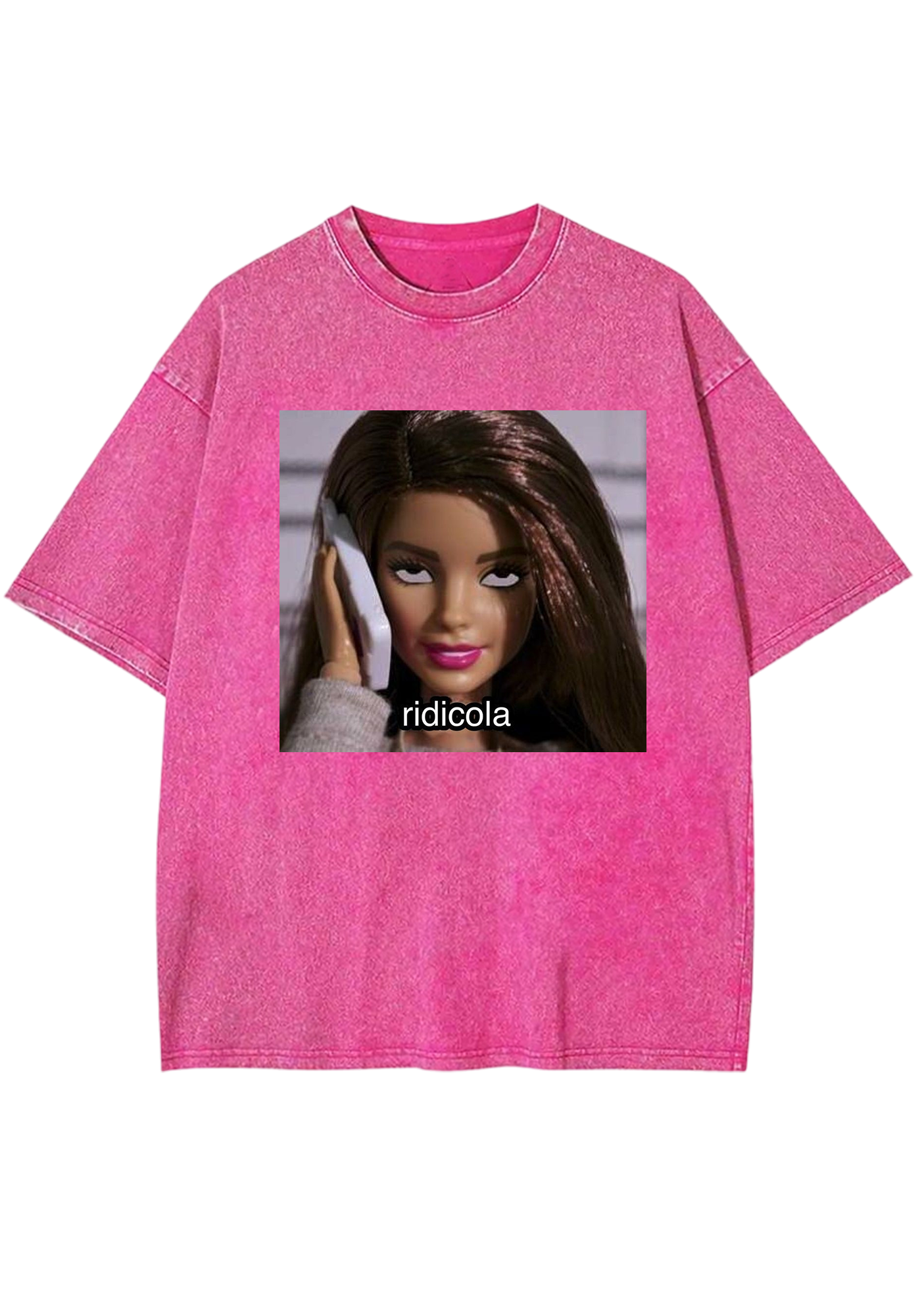 Ridicola Eye-Rolling Phone Barbie Y2K Washed Tee