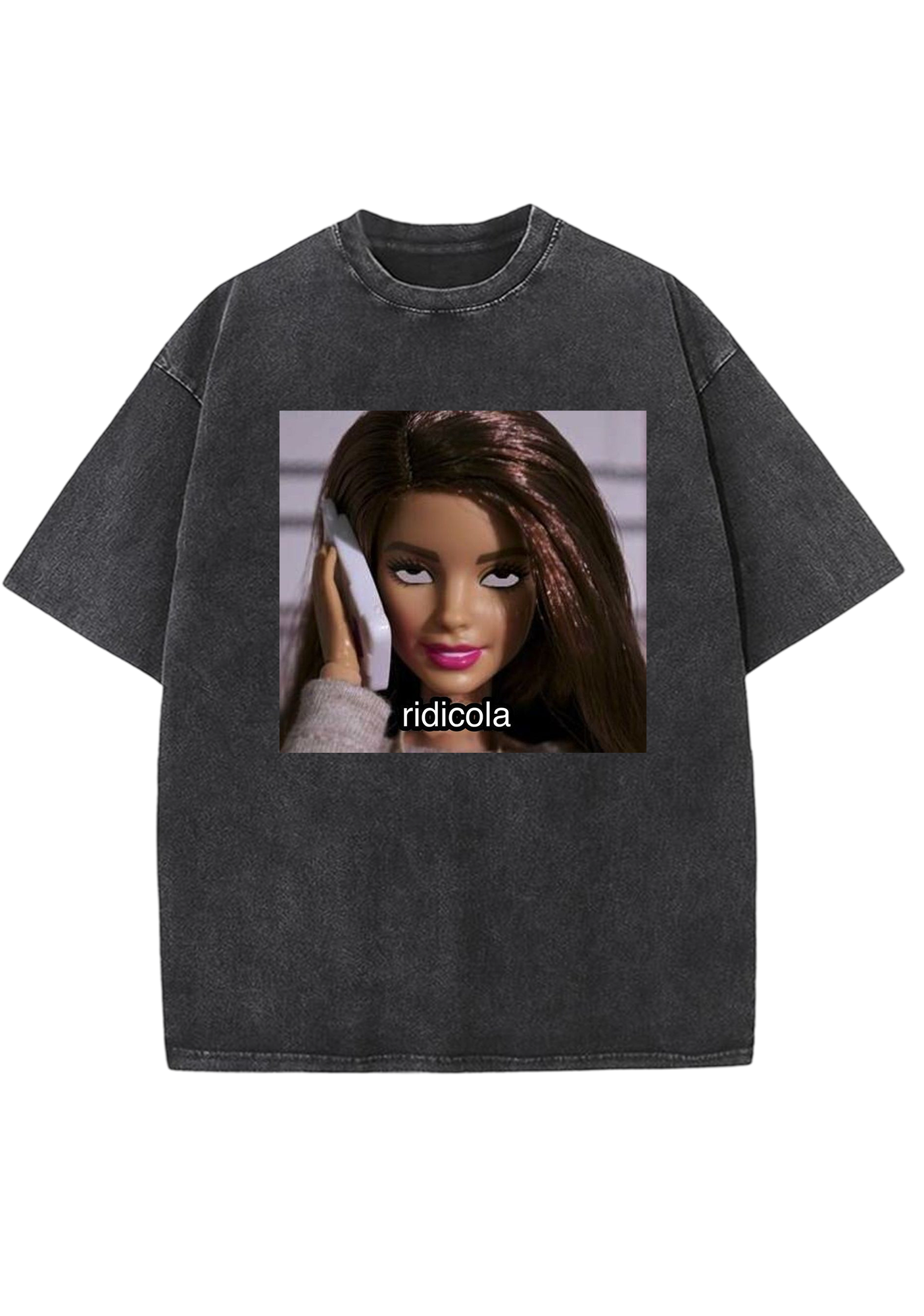 Ridicola Eye-Rolling Phone Barbie Y2K Washed Tee