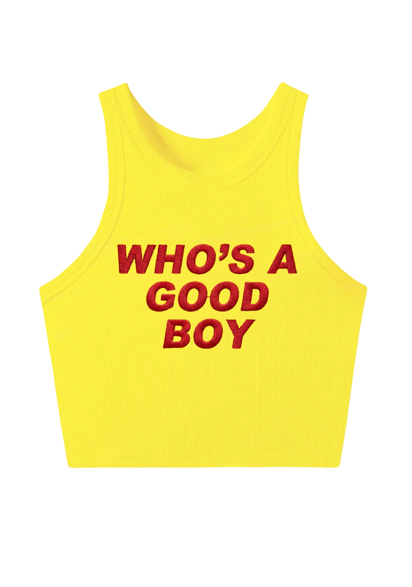 Who's A Good Boy Embroidery Y2K Crop Tank Top