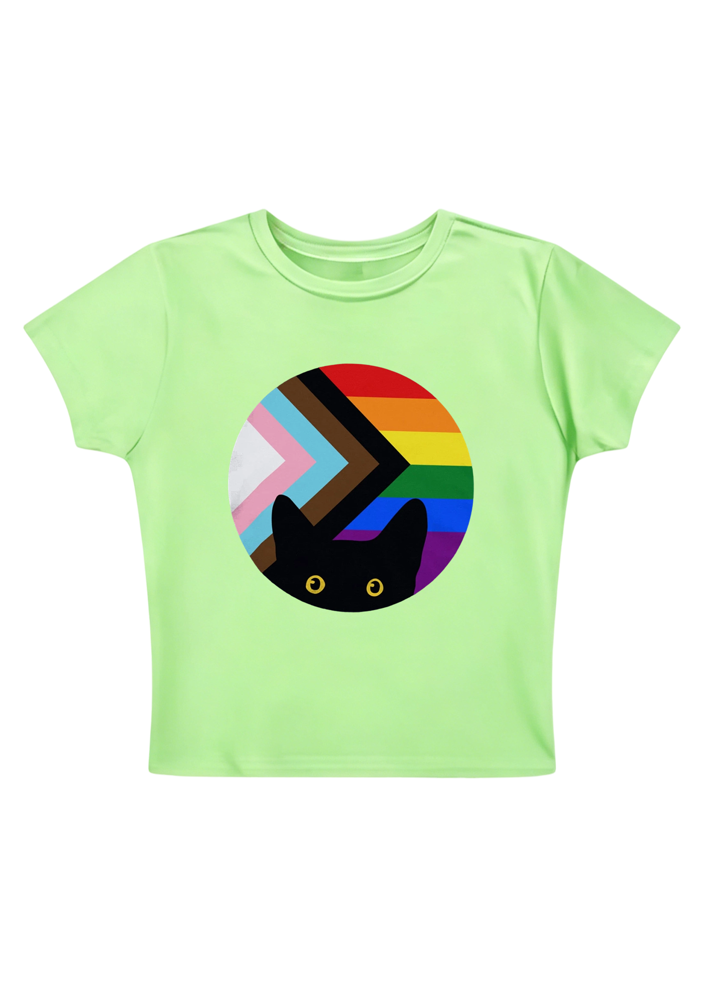 Proud Black Cat Y2K Baby Tee