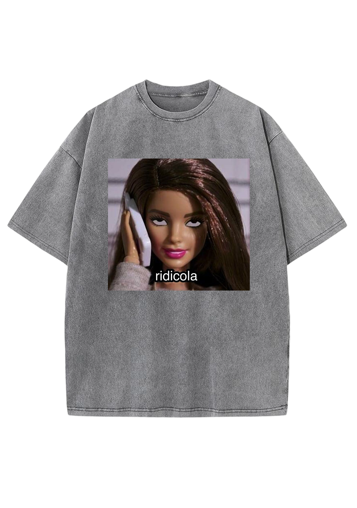 Ridicola Eye-Rolling Phone Barbie Y2K Washed Tee