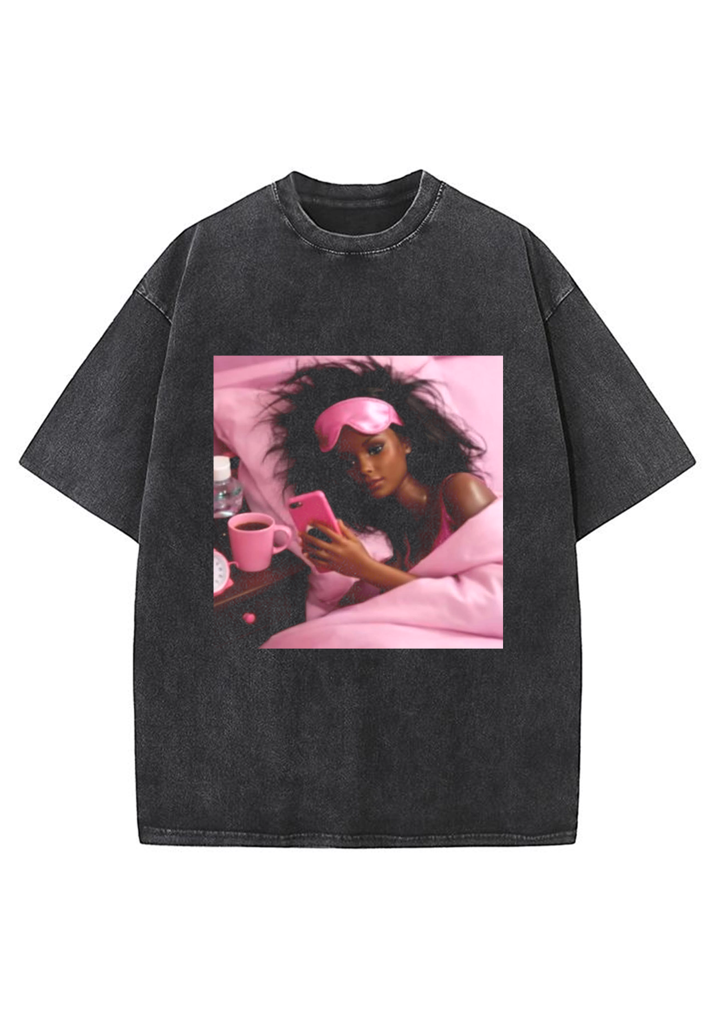 Morning Selfie Barbie Pink Bedroom Aesthetic Y2K Washed Tee