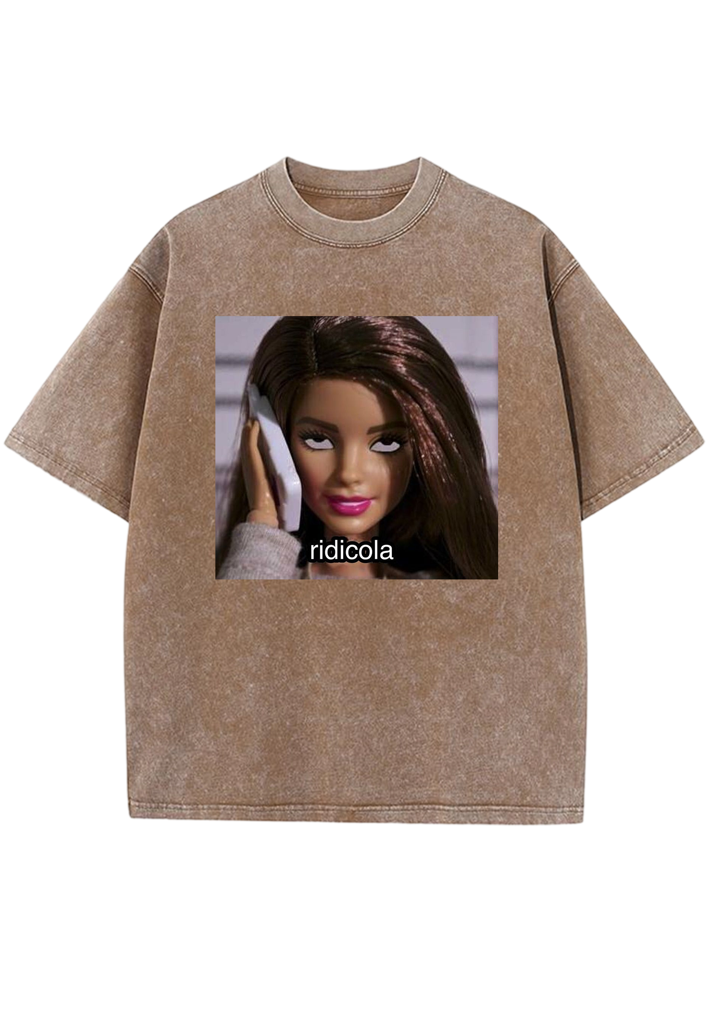 Ridicola Eye-Rolling Phone Barbie Y2K Washed Tee