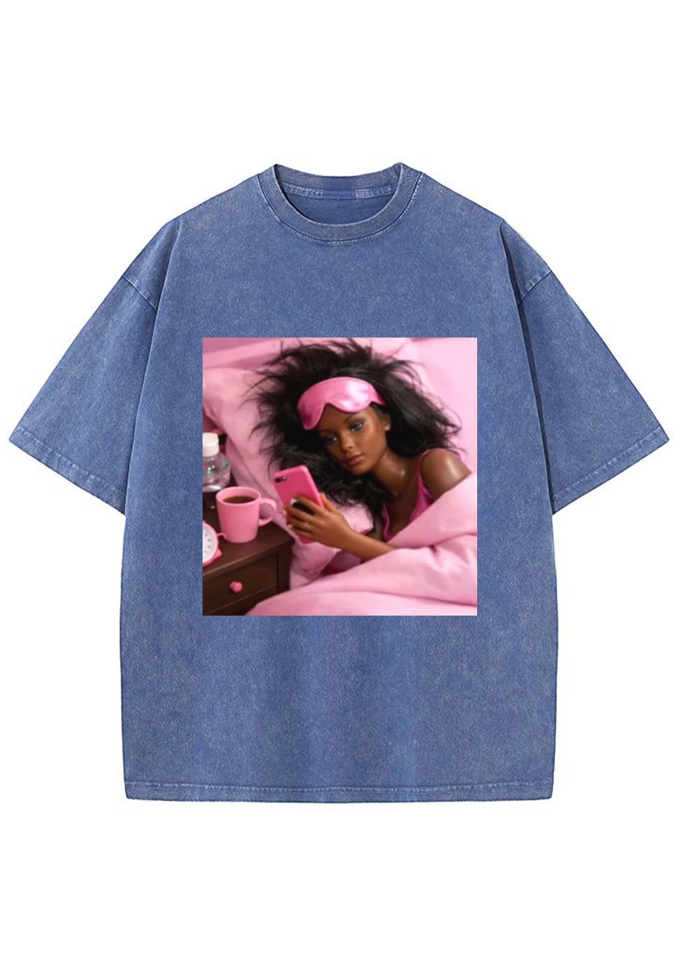 Morning Selfie Barbie Pink Bedroom Aesthetic Y2K Washed Tee