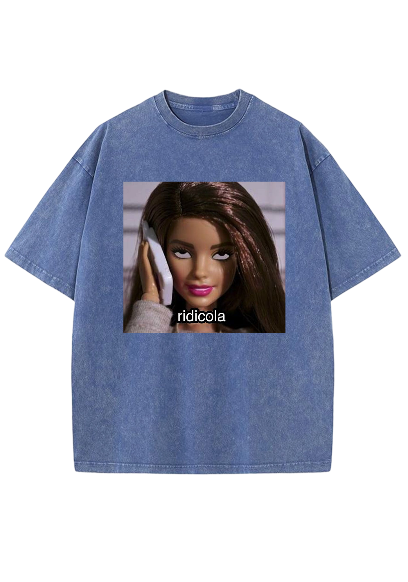 Ridicola Eye-Rolling Phone Barbie Y2K Washed Tee