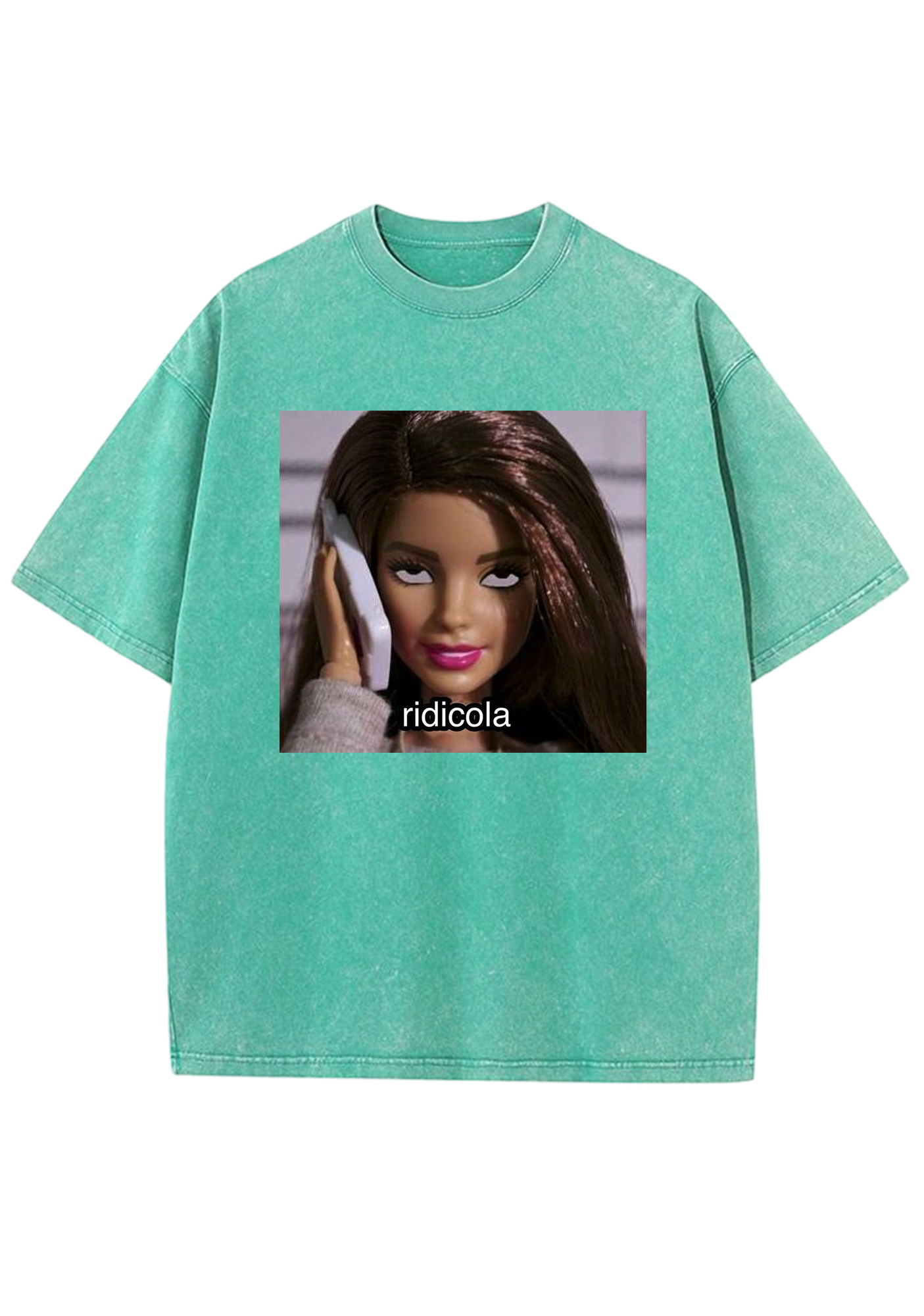 Ridicola Eye-Rolling Phone Barbie Y2K Washed Tee