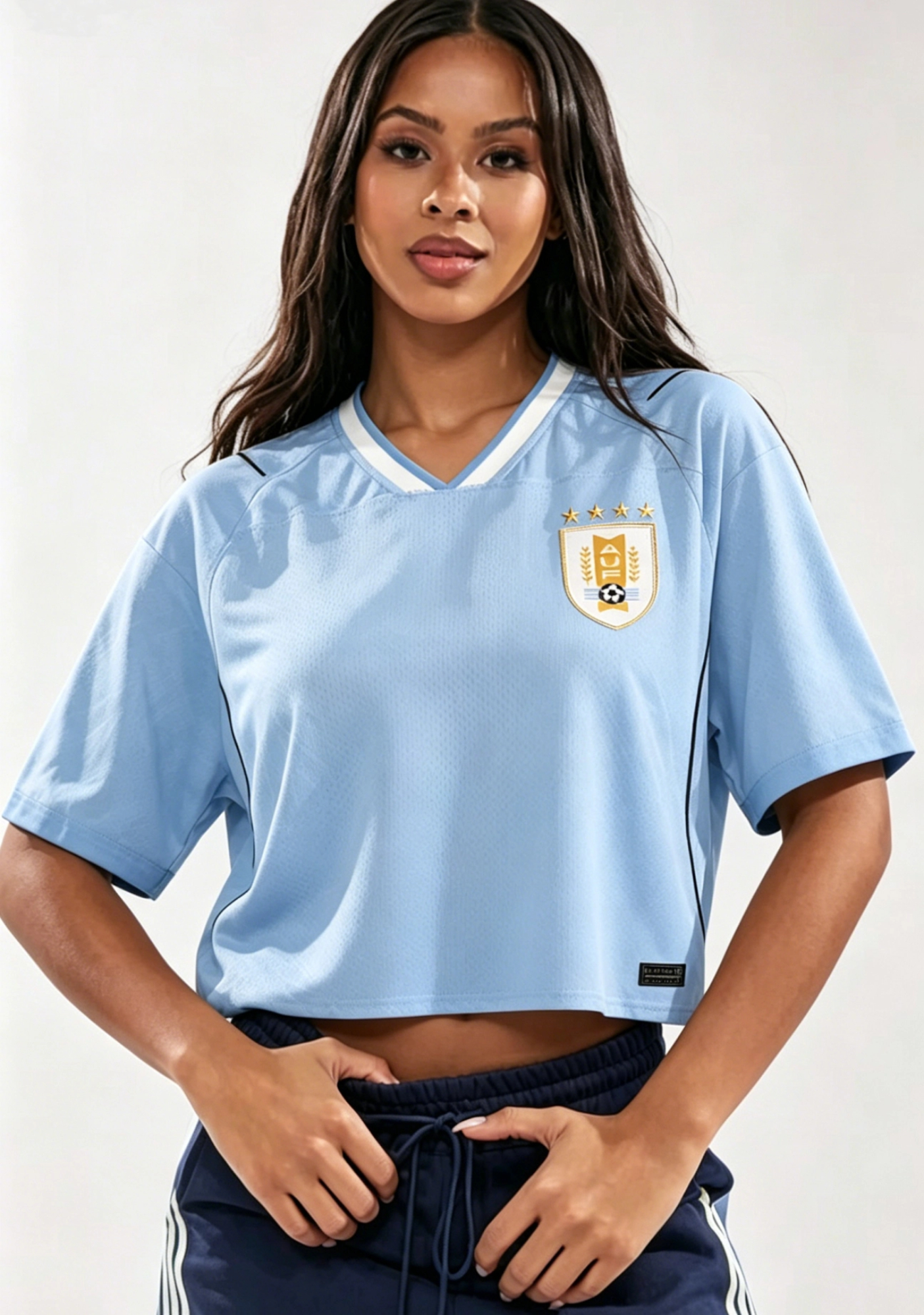Uruguay Home Style Cropped Mesh Jersey Shirt