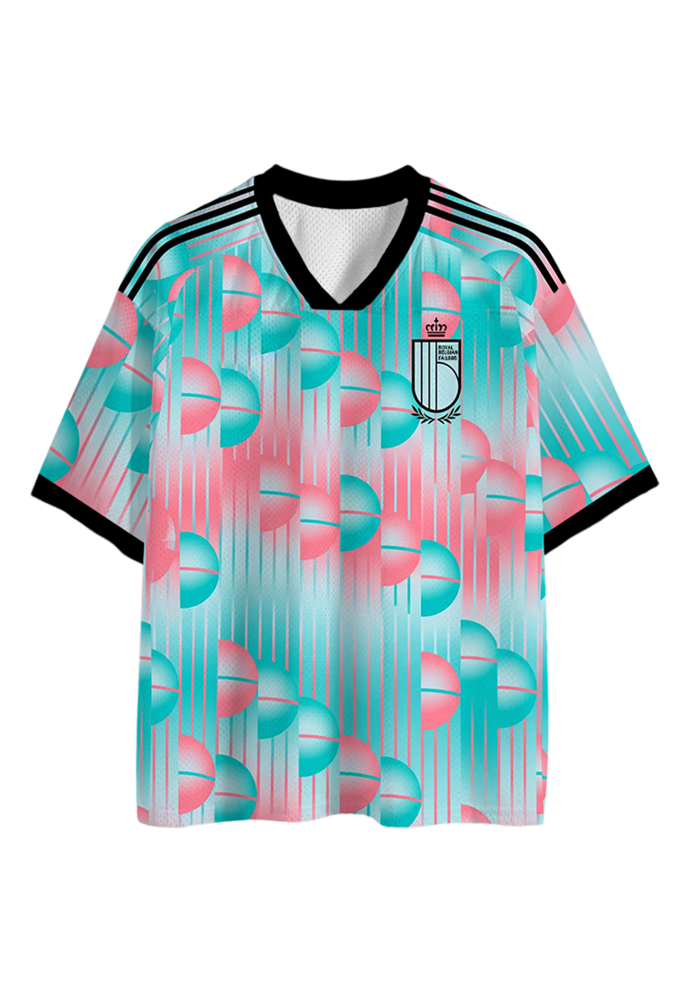 Belgium Bubble Gradient Retro Football Mesh Jersey Shirts