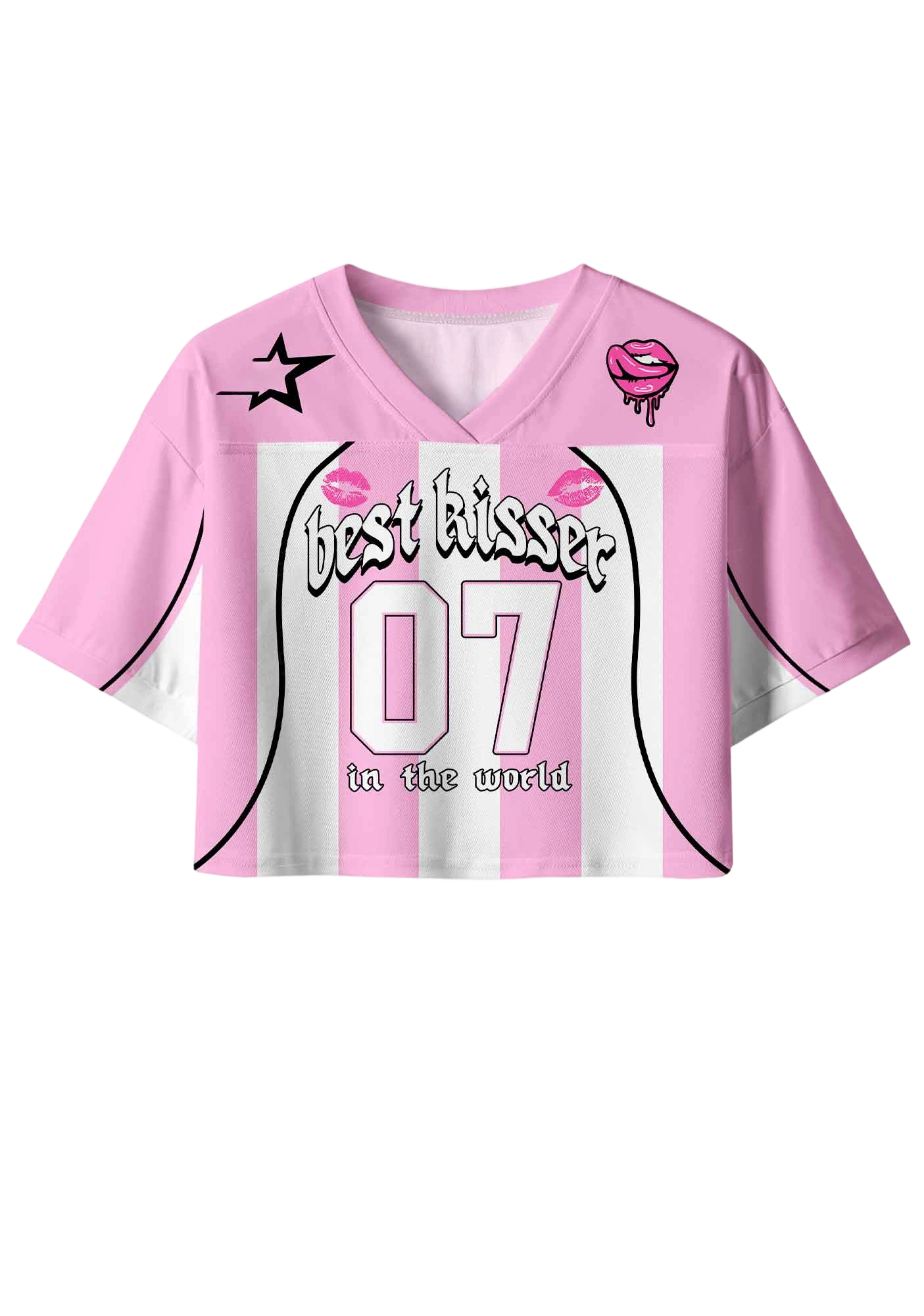 Best Kisser Y2K Crop Sport Jersey Shirts