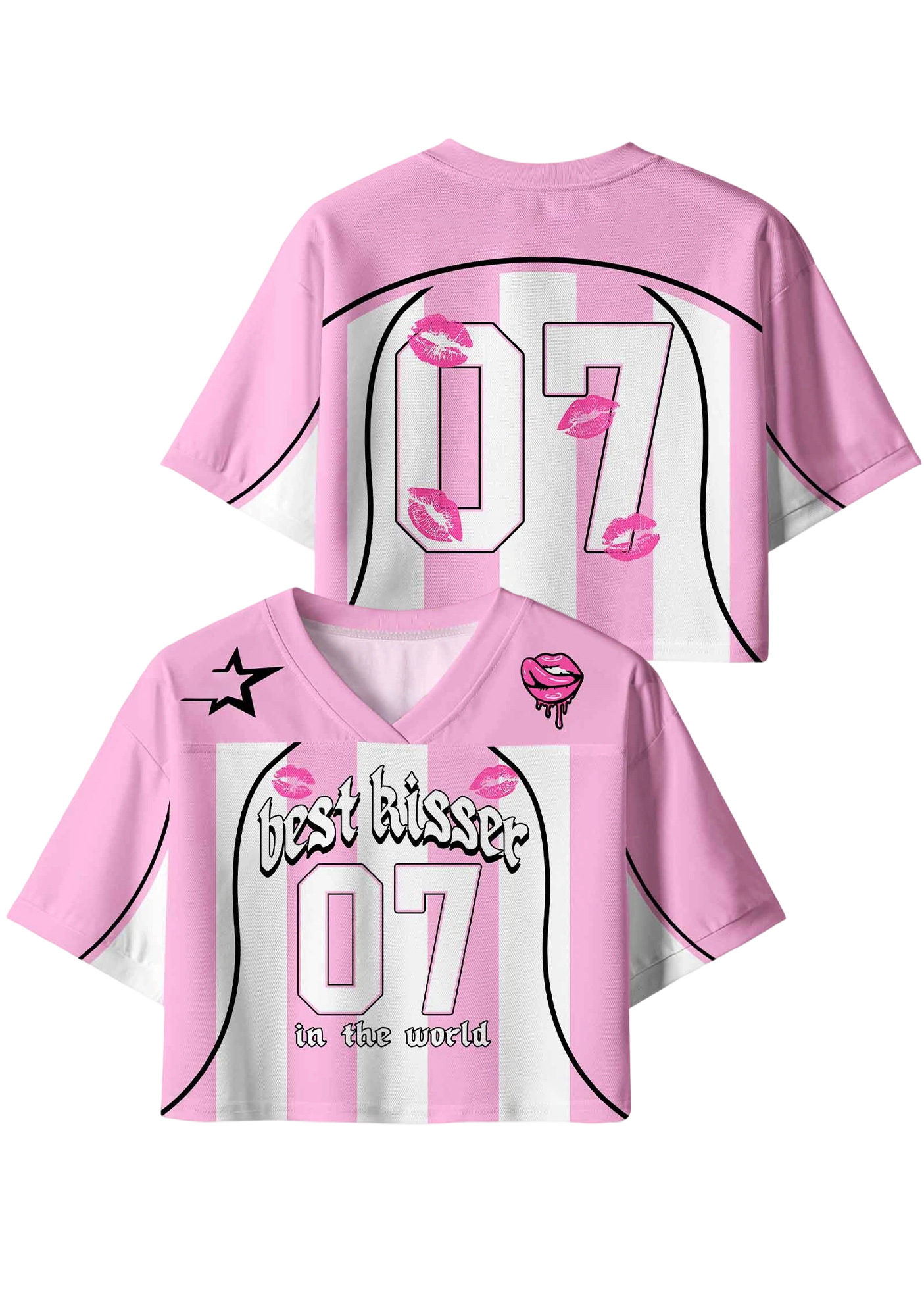 Best Kisser Y2K Crop Sport Jersey Shirts
