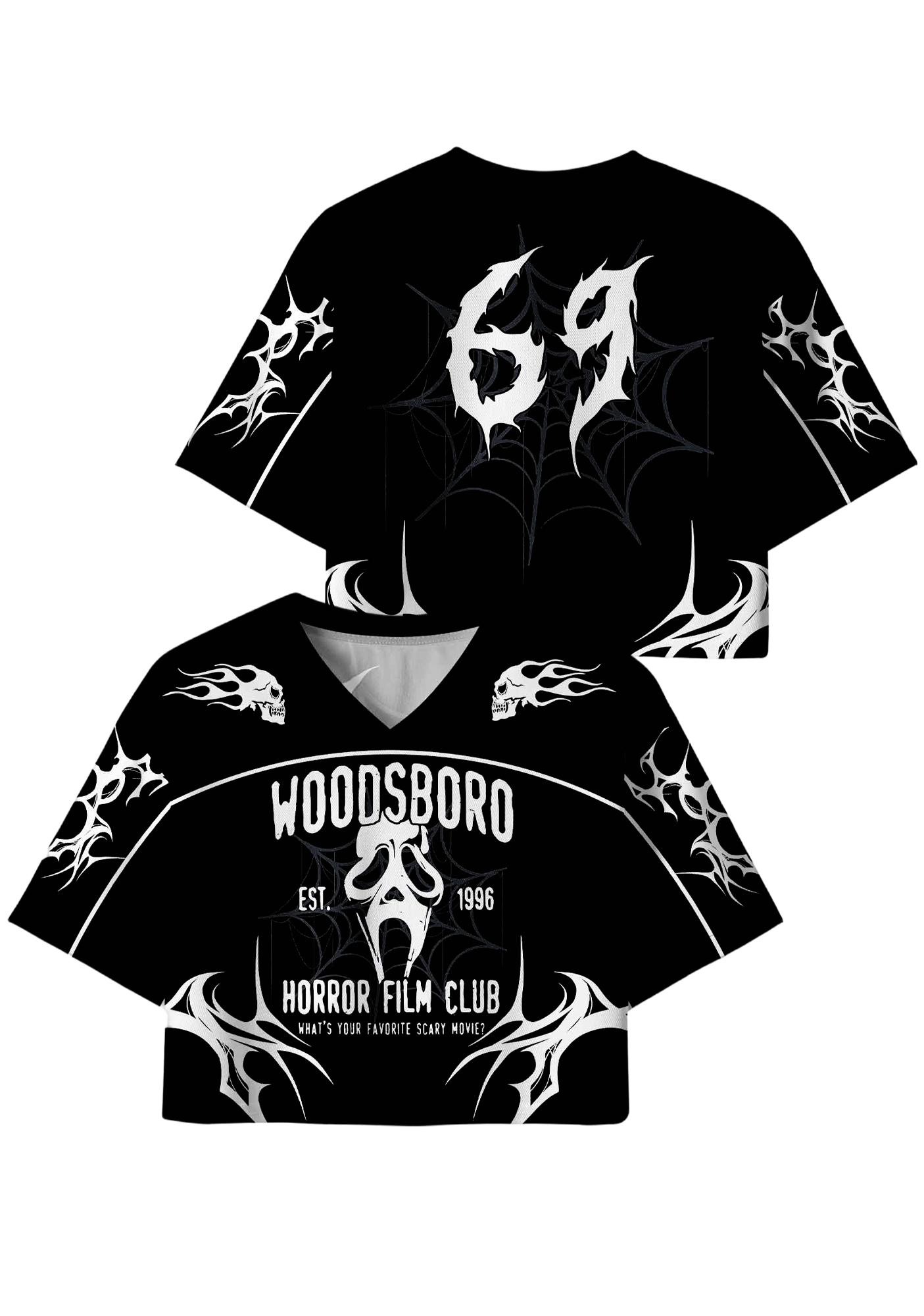 Scary Y2K Crop Sport Jersey Shirts
