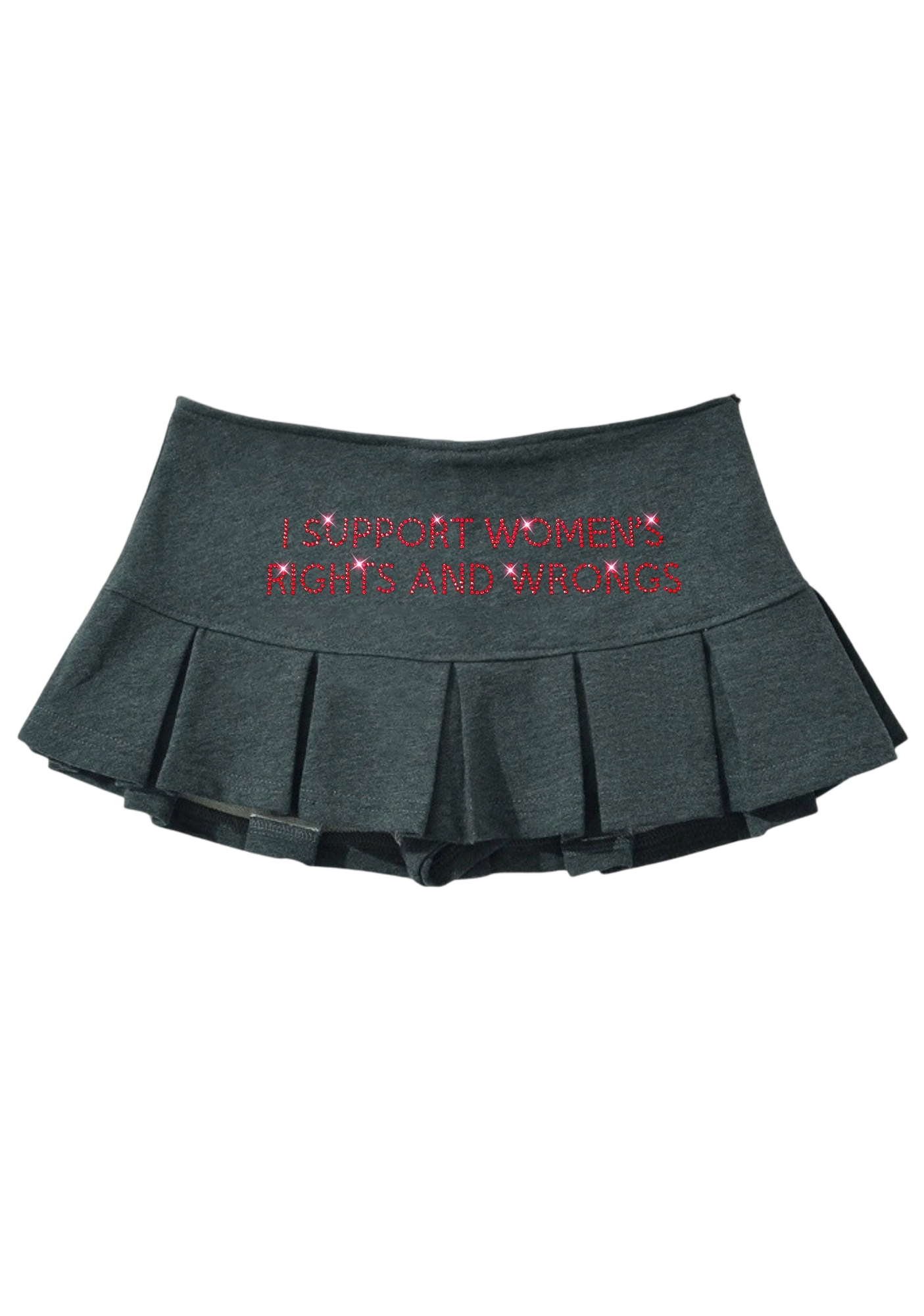 I Support Women's Rights And Wrongs Y2K Mini Pleated Skirts