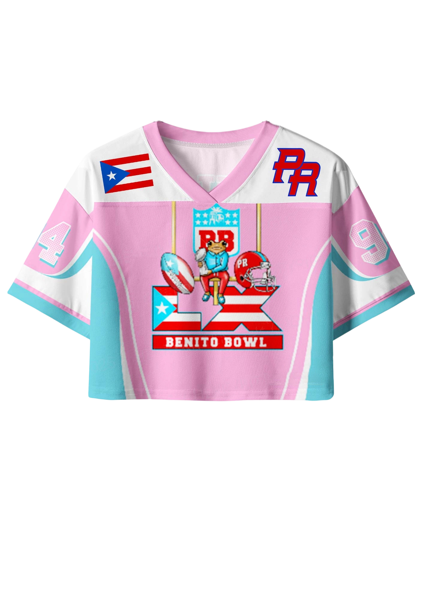 Pink Frog Y2K Crop Sport Jersey Shirts