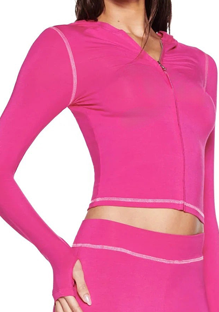 Barbiecore Hot Pink Y2K Zip Up Tracksuit