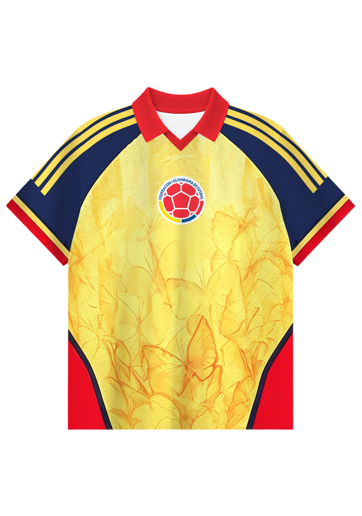 Colombia Butterfly Retro Collared Soccer Jersey