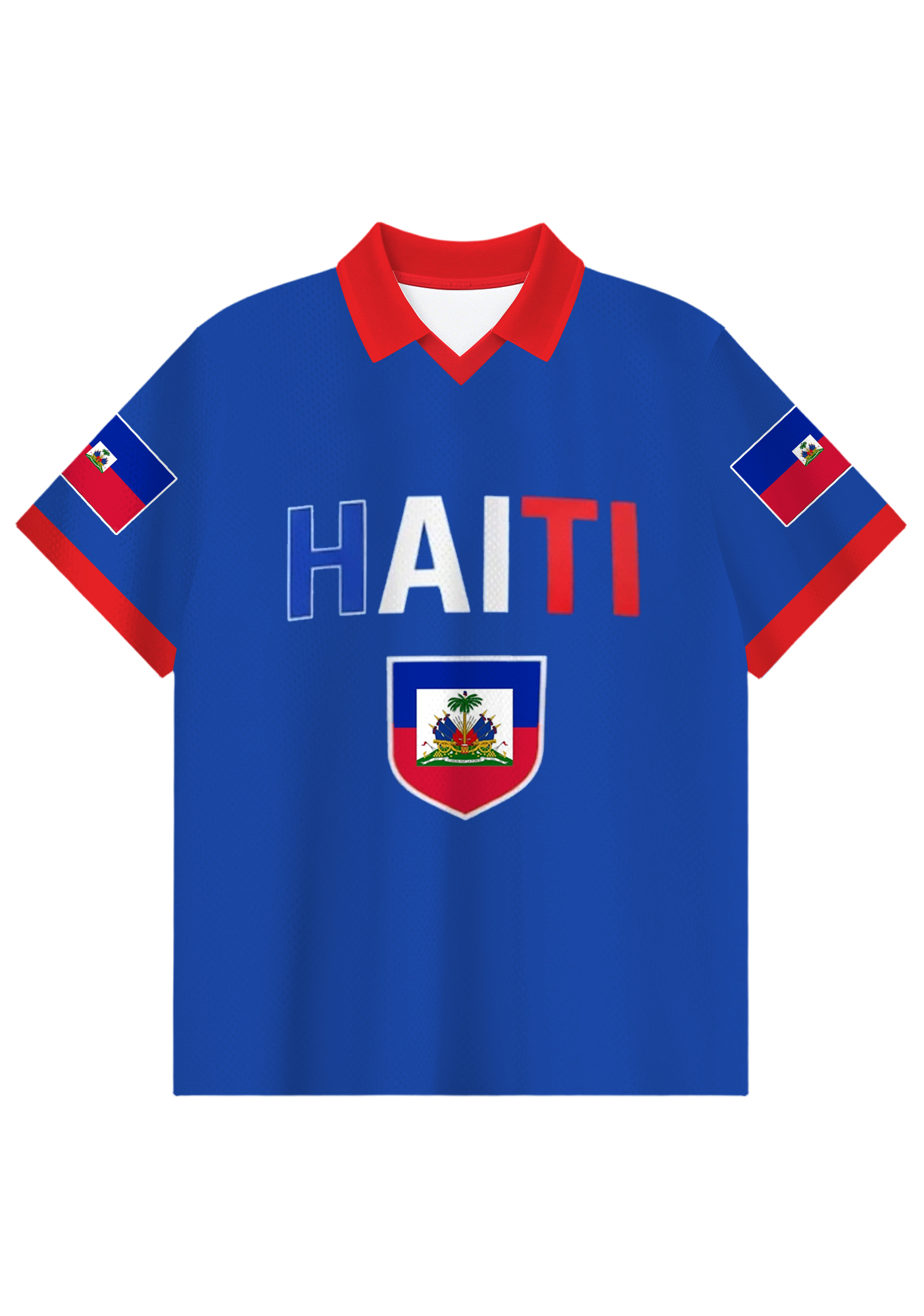 Haiti National Flag Collared Soccer Jersey
