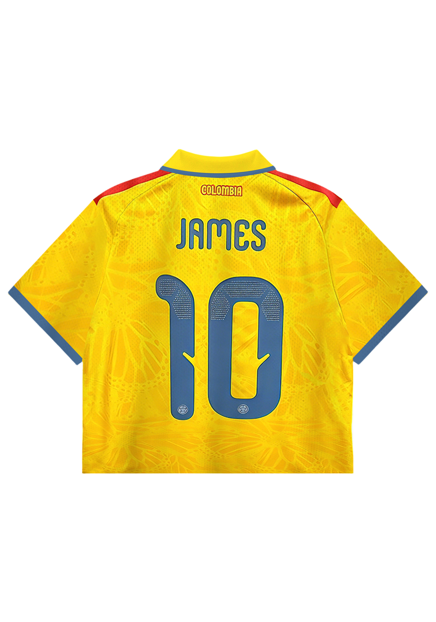  Colombia #10 Crop Collared Soccer Jersey