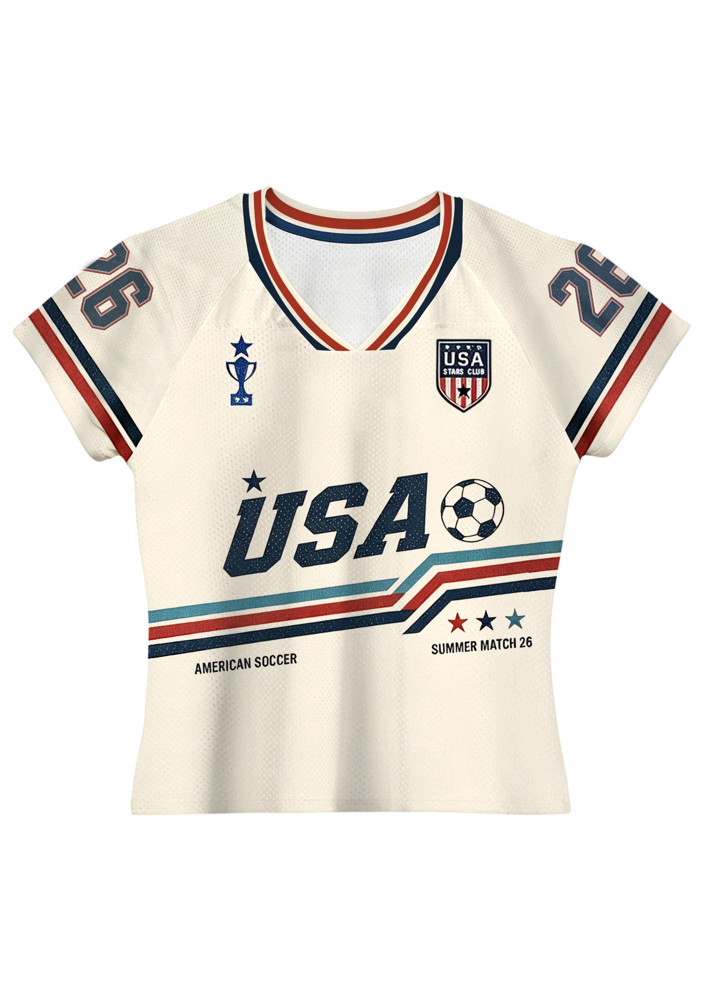USA Star Trophy Graphic Mesh Jersey Top