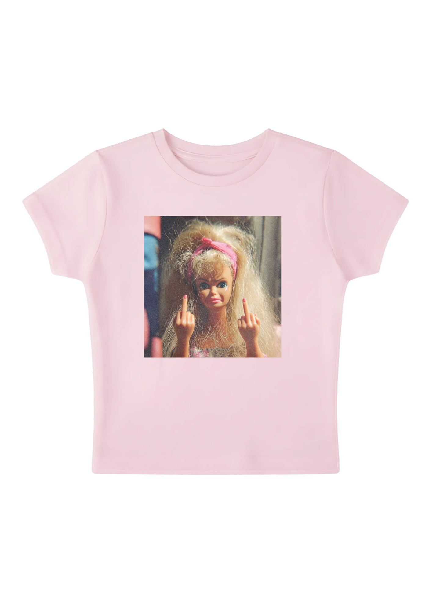 Messy Hair Rebel Barbie Y2K Baby Tee