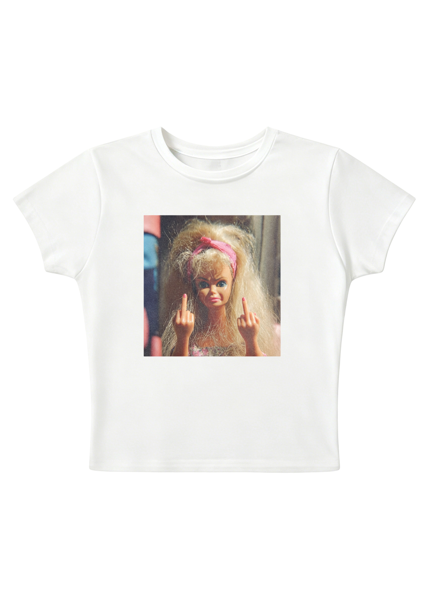 Messy Hair Rebel Barbie Y2K Baby Tee