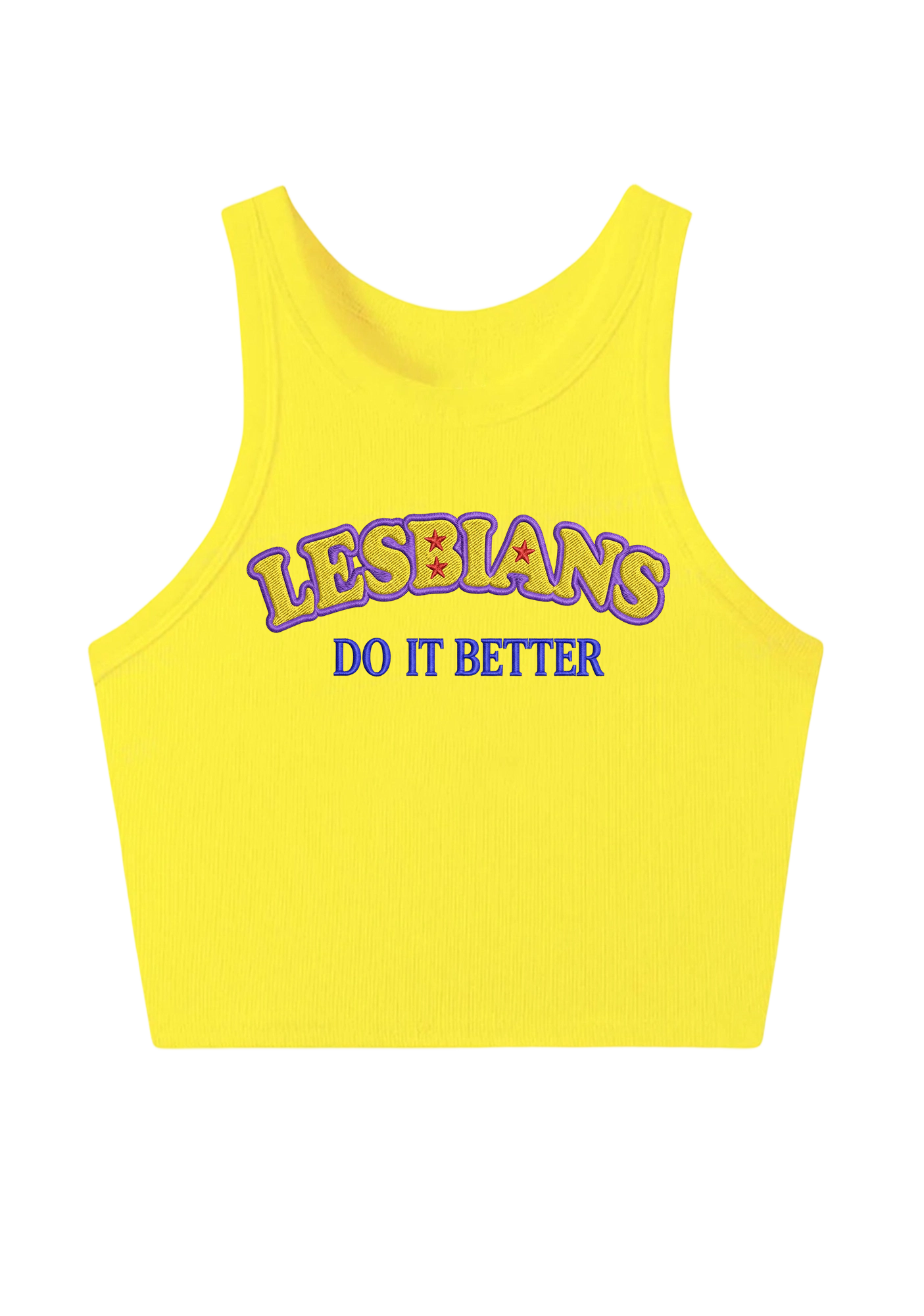 Lesbians Do It Better Embroidery Y2K Crop Tank Top