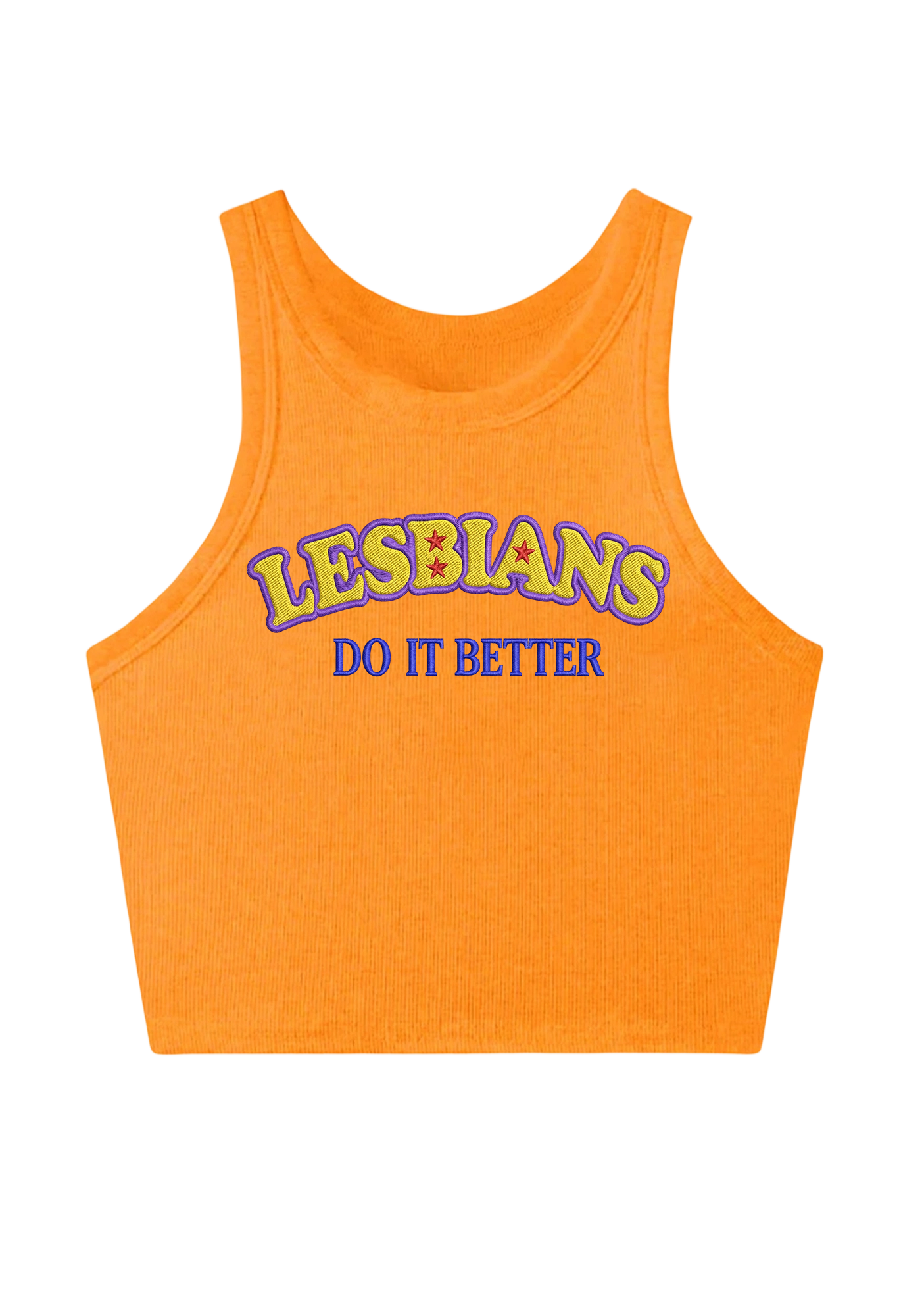 Lesbians Do It Better Embroidery Y2K Crop Tank Top