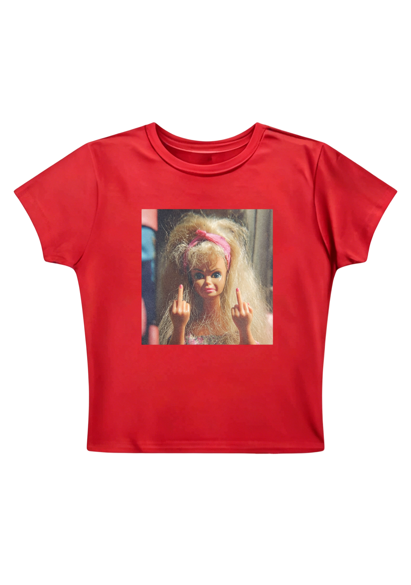 Messy Hair Rebel Barbie Y2K Baby Tee