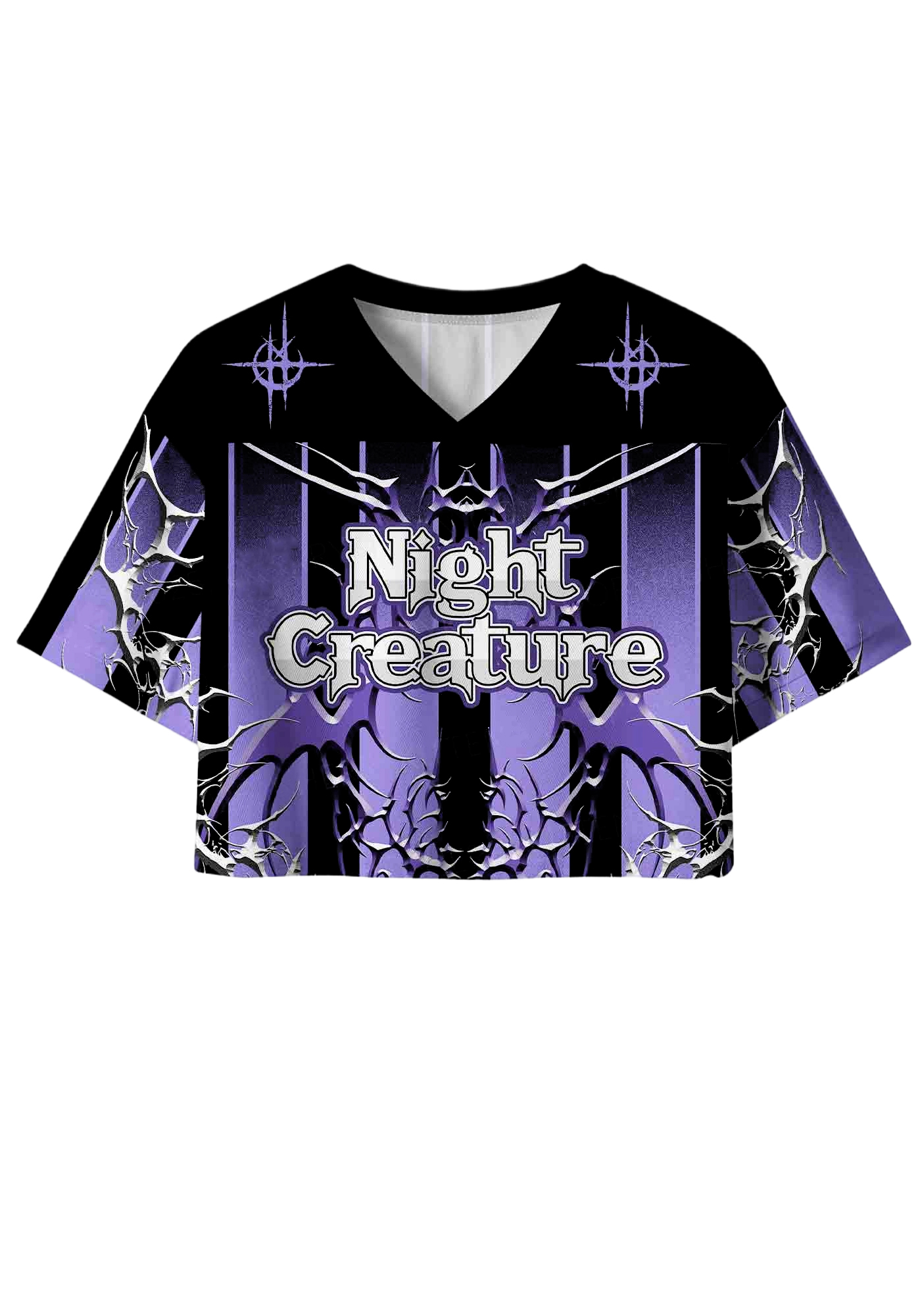 Night Creature Y2K Crop Sport Jersey Shirts