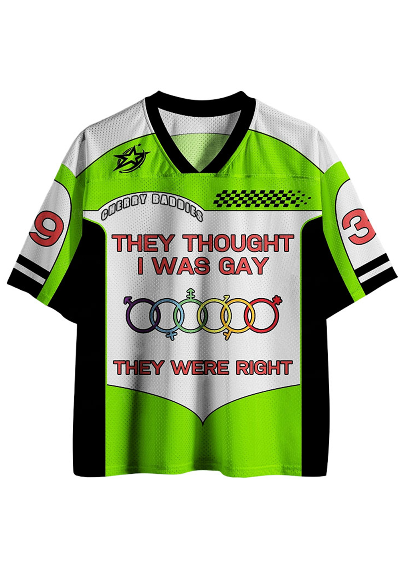 L WAS GAY Y2K Crop Sport Jersey Shirts